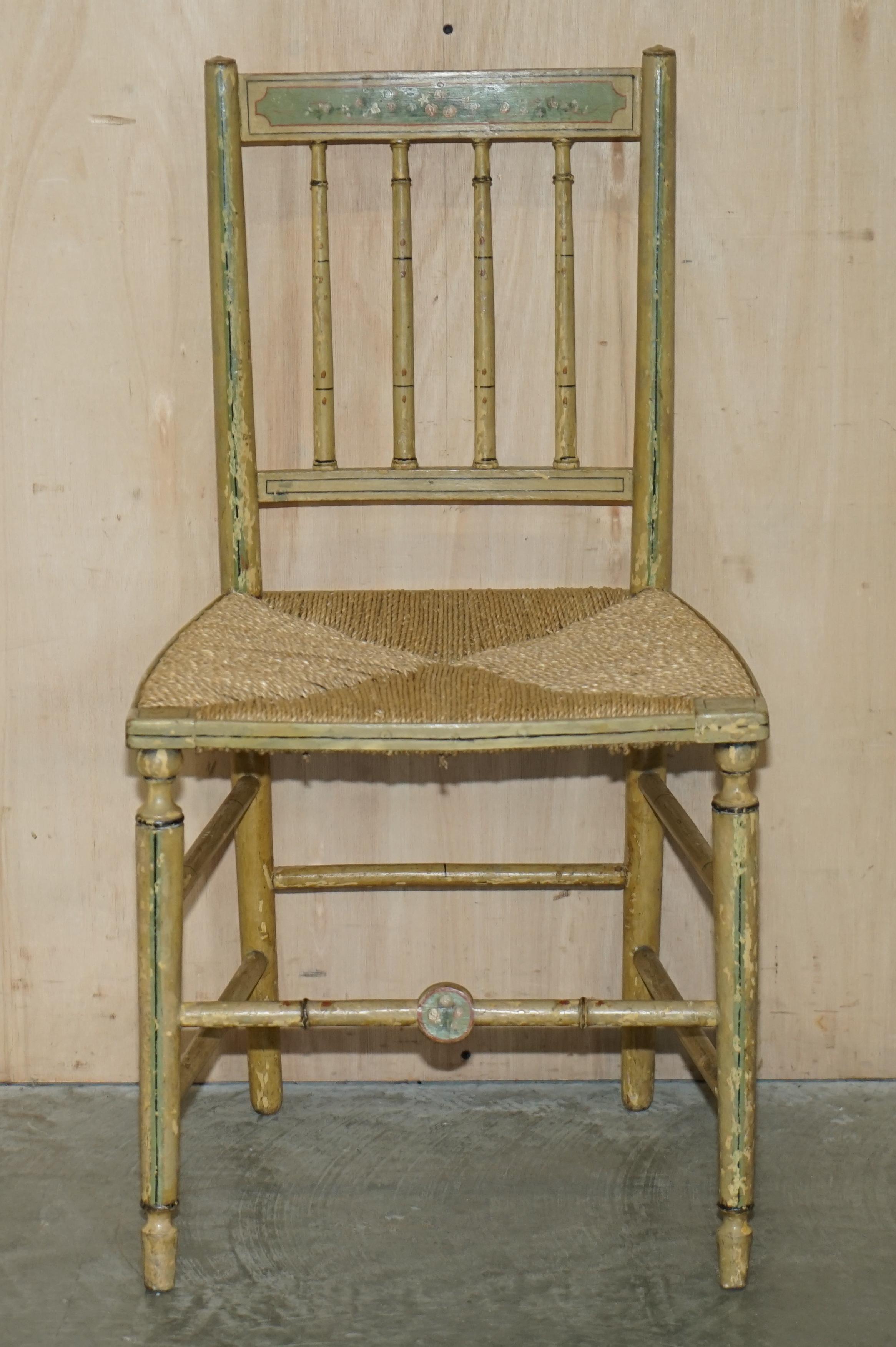 We are is delighted to offer for sale this lovely original circa 1810-1820 Regency hand painted side chair with period woven seat

A very good looking well made and decorative chair. This piece has all the original paint and looks SUBLIME from