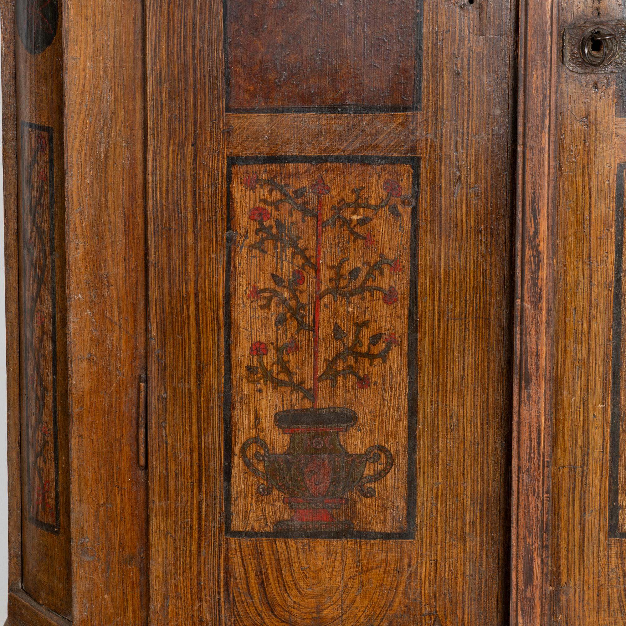19th Century Original Hand Painted Armoire, Hungary circa 1820-40 For Sale