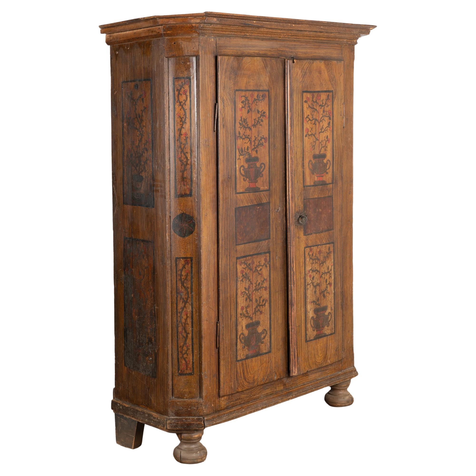 Original Hand Painted Armoire, Hungary circa 1820-40 For Sale