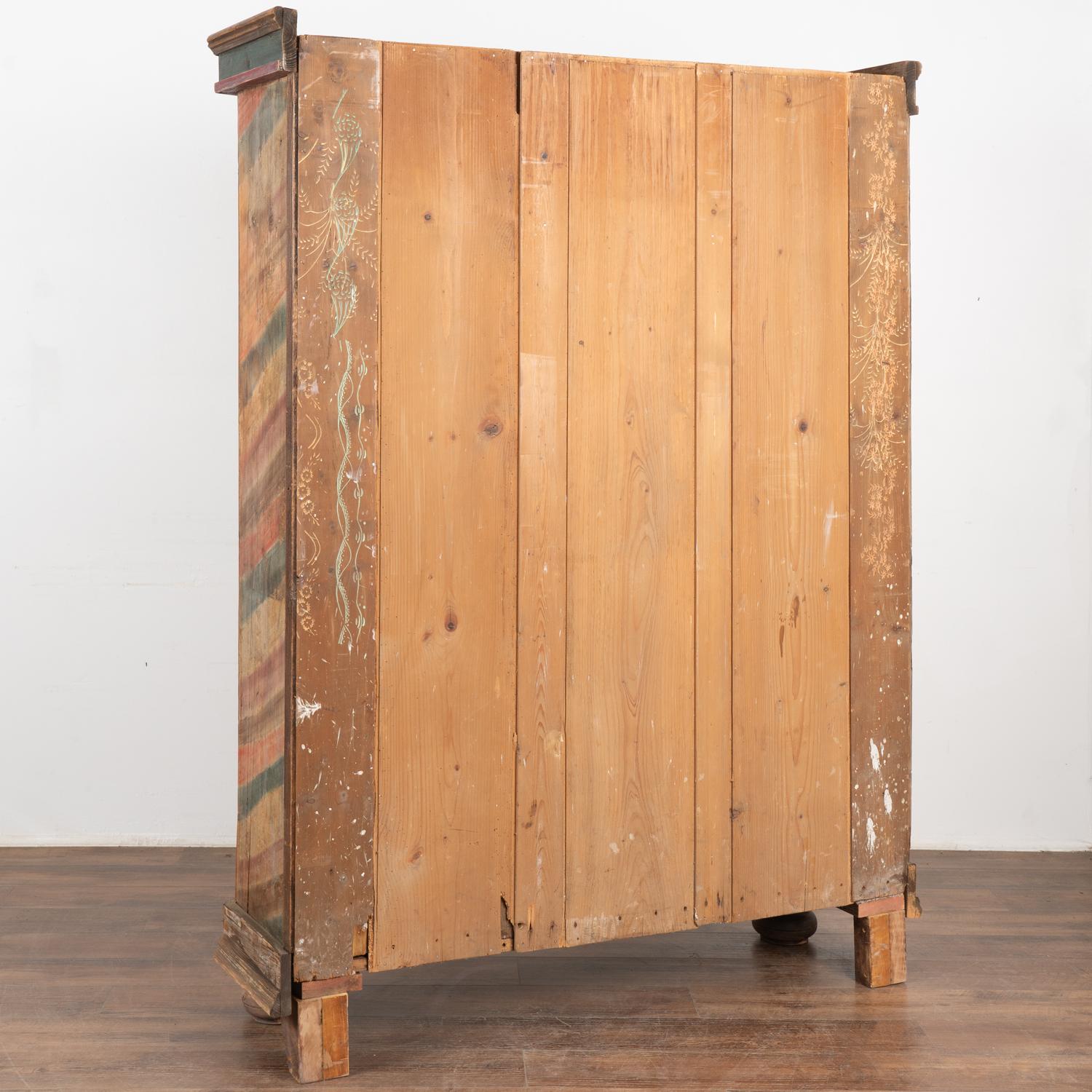 Original Hand Painted Armoire, Hungary dated 1785 For Sale 6