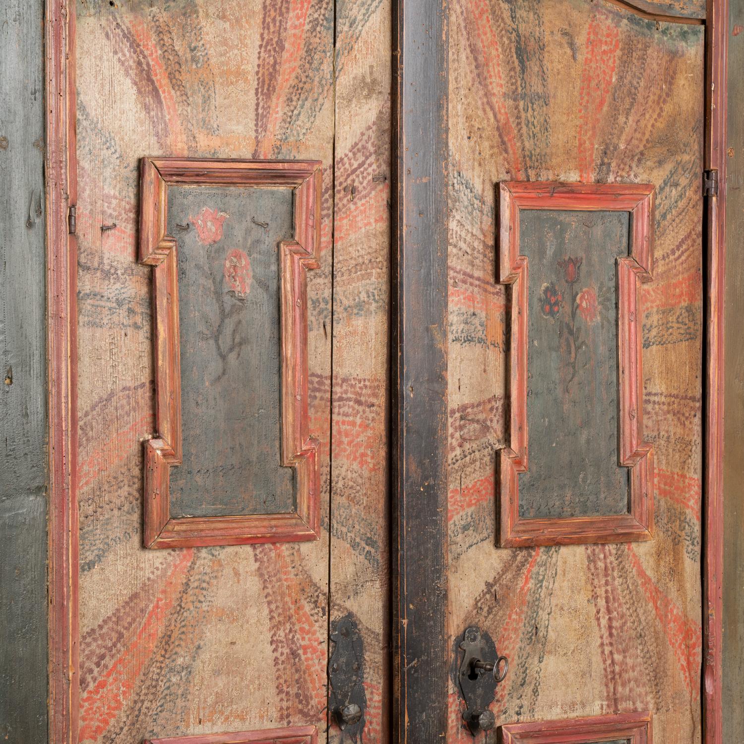 18th Century Original Hand Painted Armoire, Hungary dated 1785 For Sale