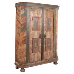 Armoire peinte à la main, Hongrie, datée de 1785