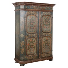 Armoire autrichienne originale à deux portes, peinte à la main, datée de 1773