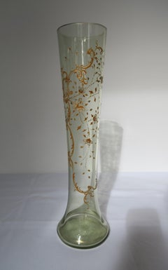 Original Hand-Painted Cherry Blossom Vase by Ludwig Moser