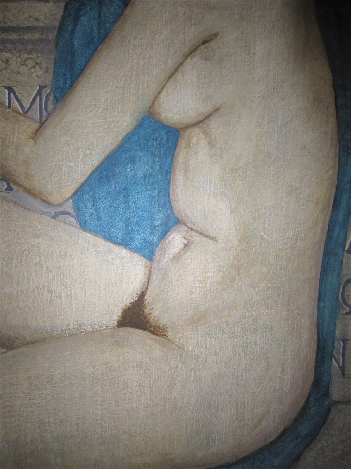 Hungarian Original Hand Painted Oil on Board of a Nude Signed Czene Bela