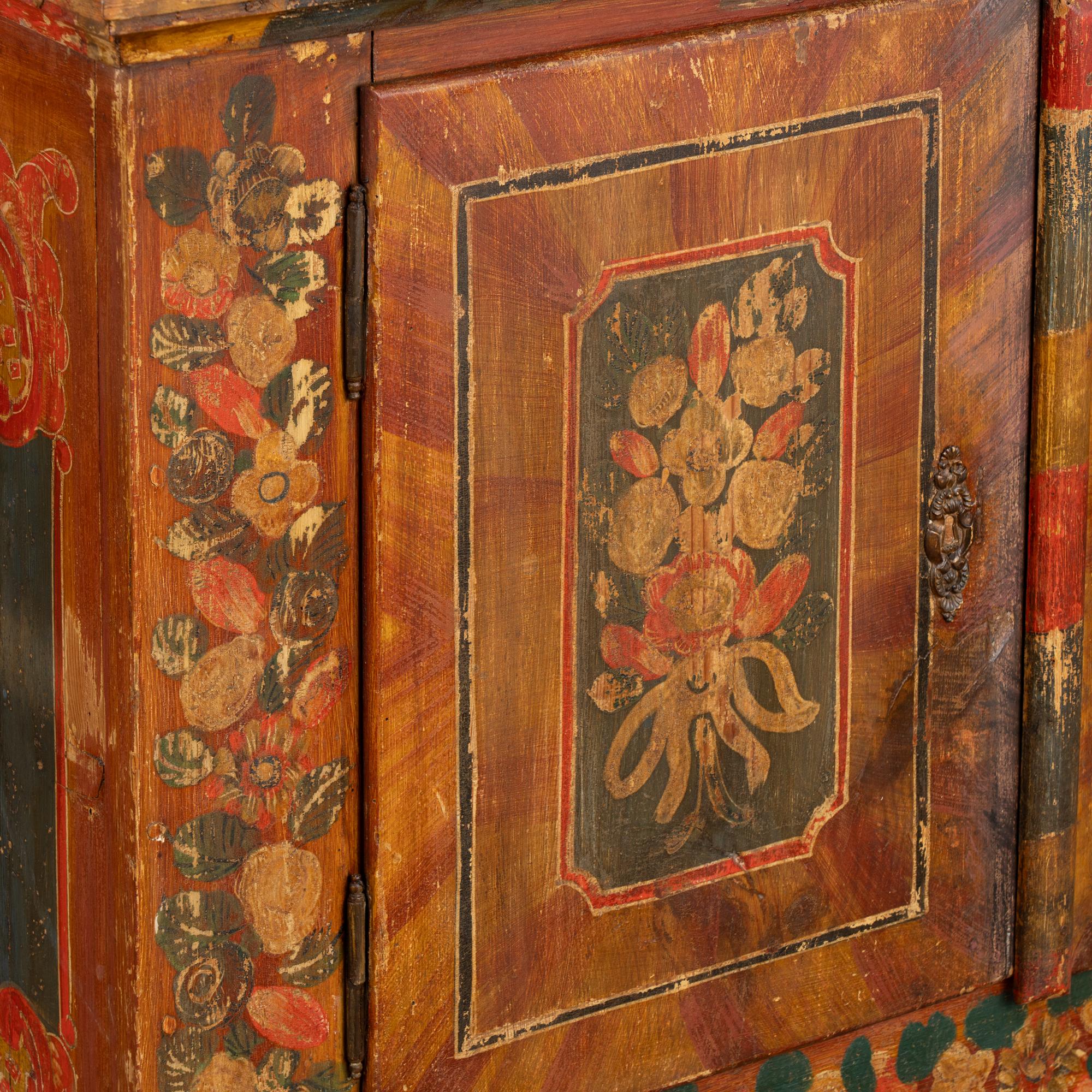Wood Original Hand Painted Small Cabinet, Austria circa 1800-20 For Sale