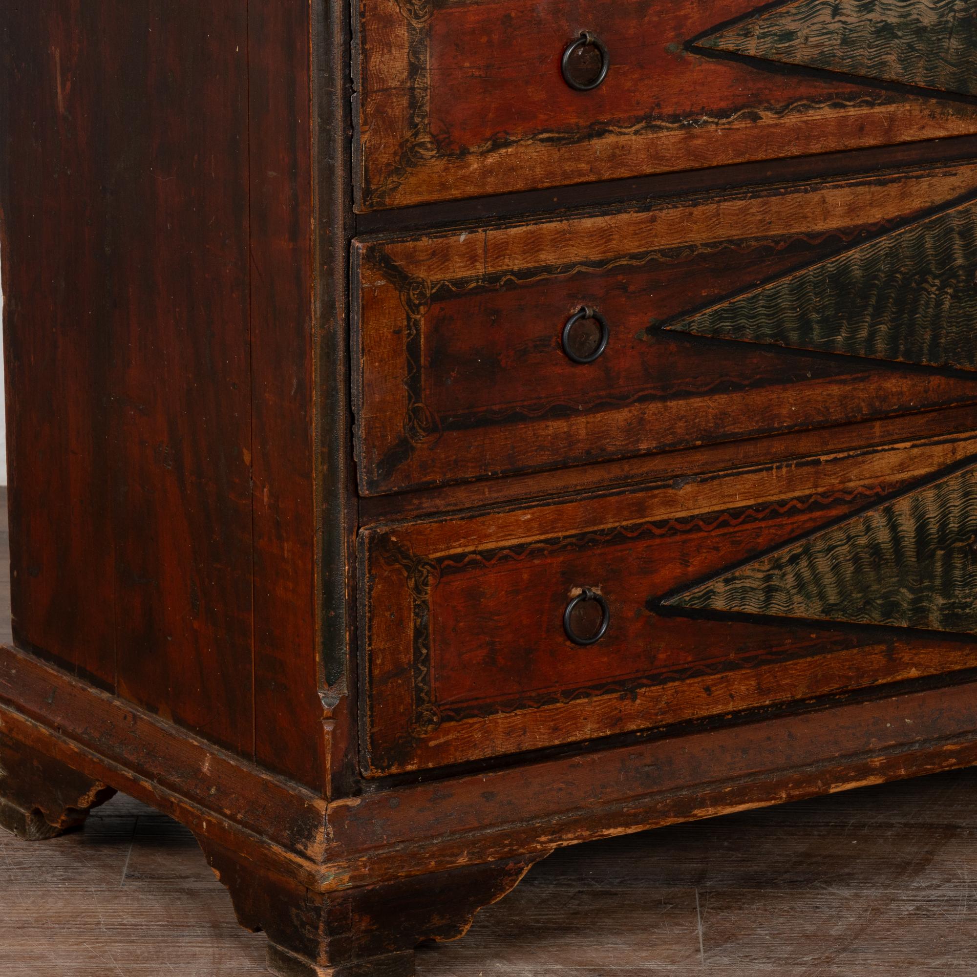 Original Hand Painted Swedish Cabinet Cupboard, Dated 1818 For Sale 4