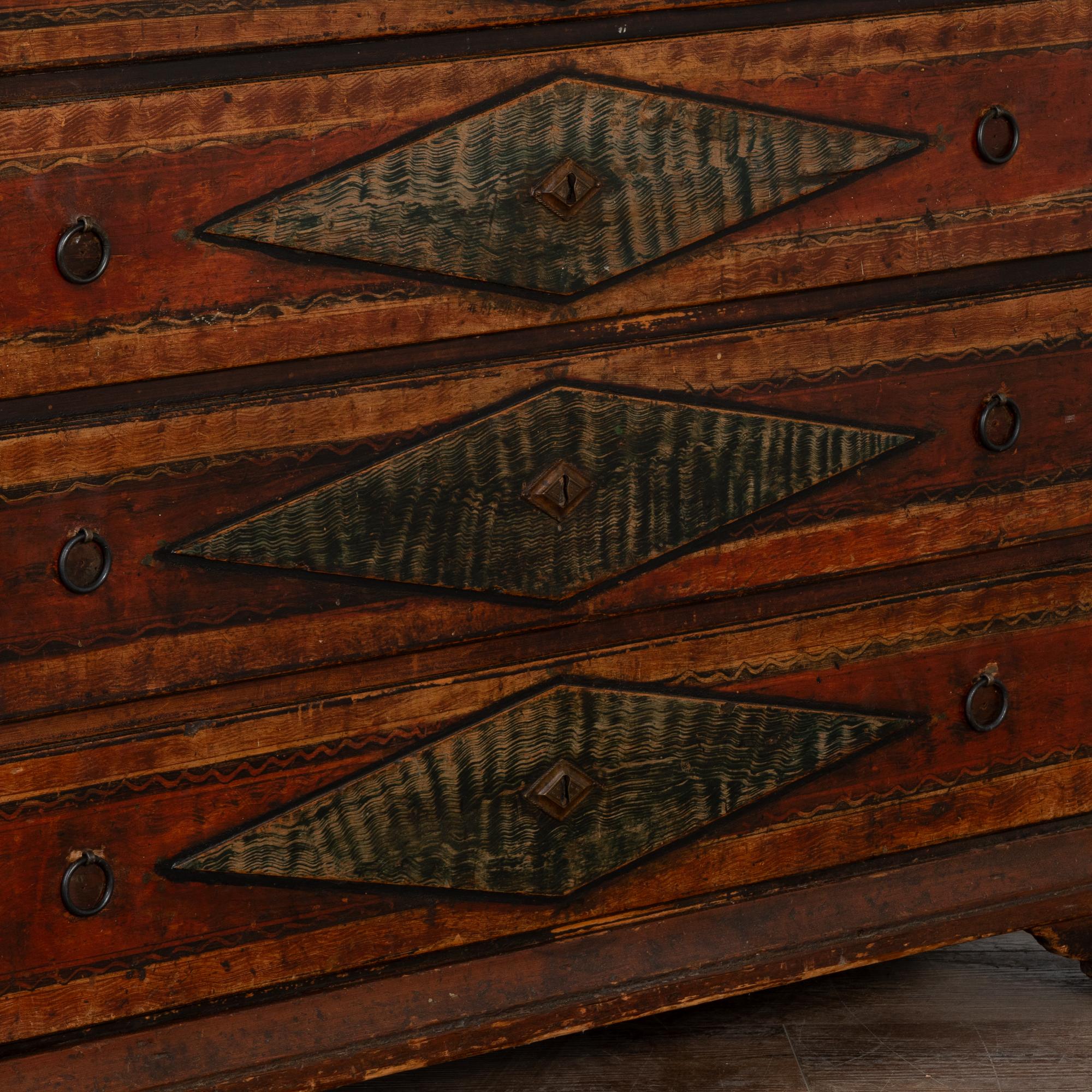 Original Hand Painted Swedish Cabinet Cupboard, Dated 1818 For Sale 5