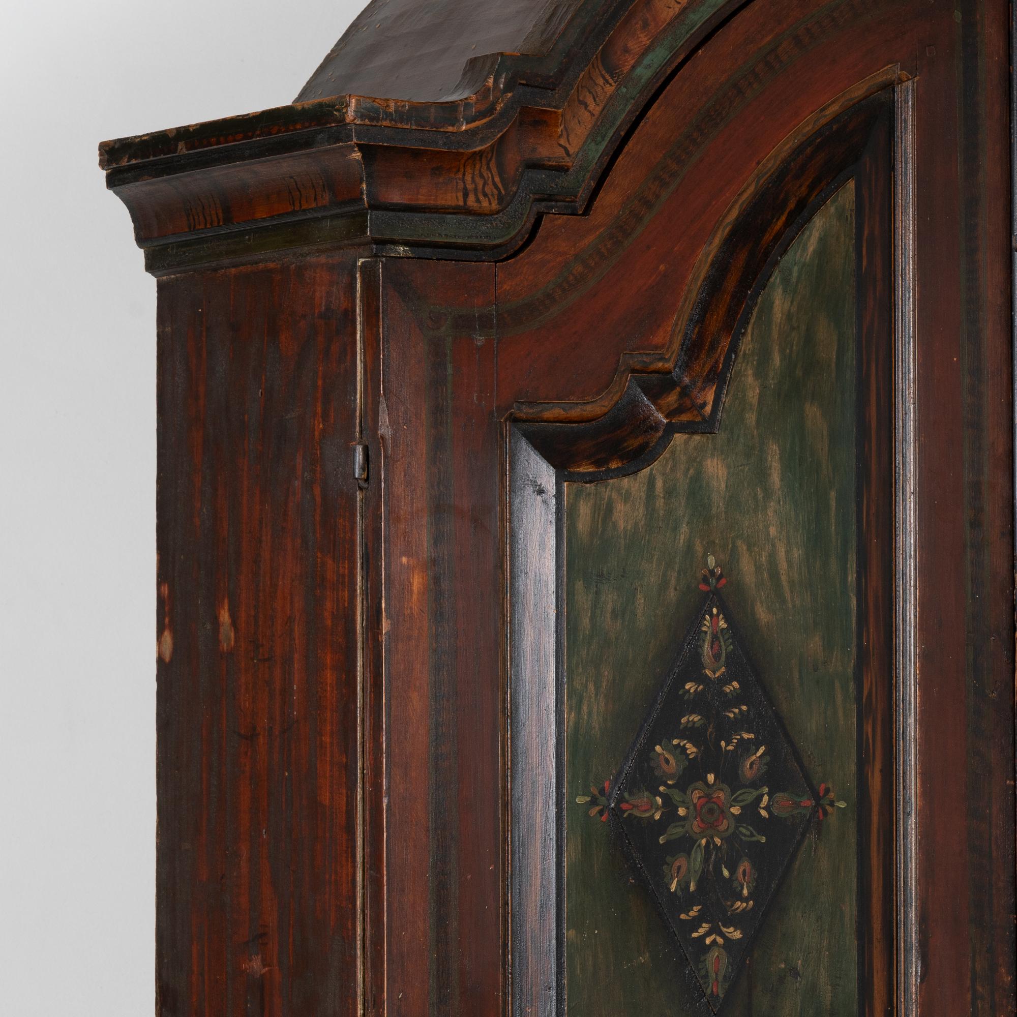 19th Century Original Hand Painted Swedish Cabinet Cupboard, Dated 1818 For Sale