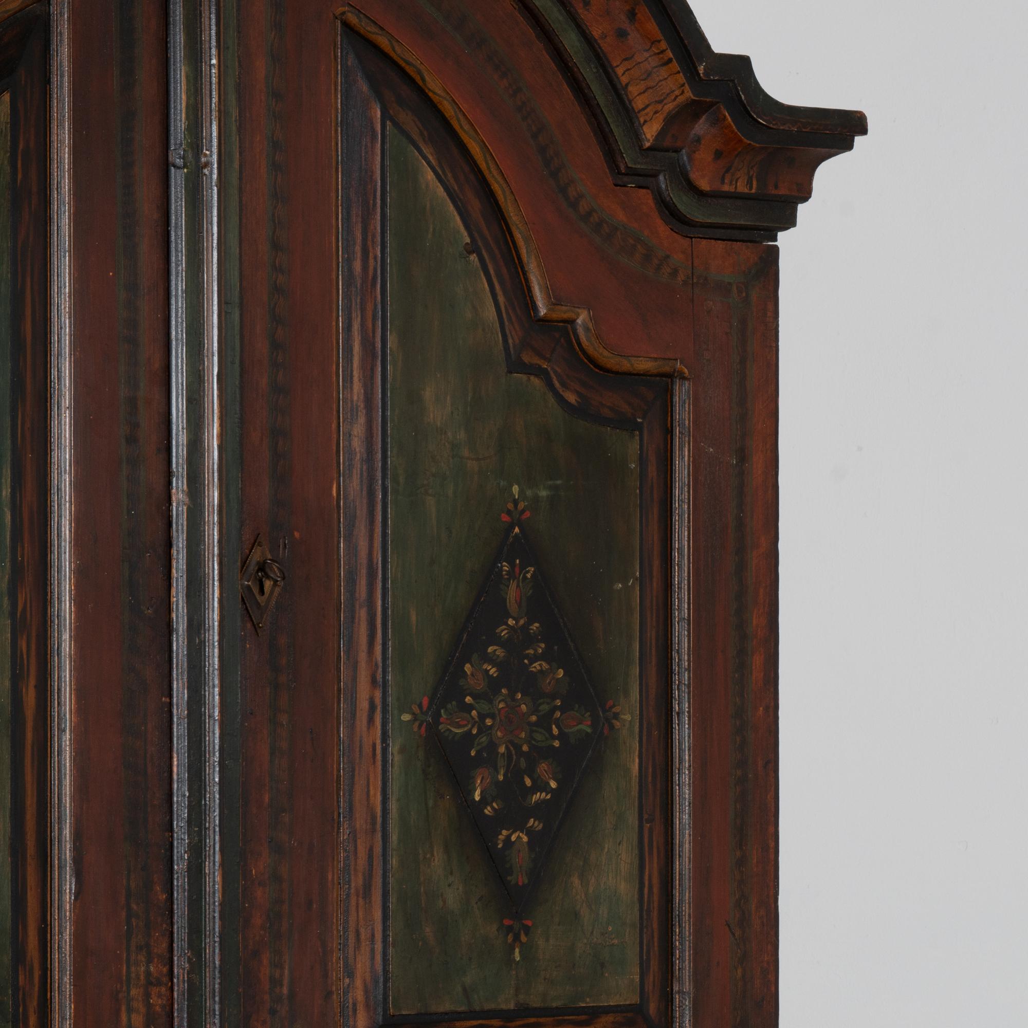 Original Hand Painted Swedish Cabinet Cupboard, Dated 1818 For Sale 1