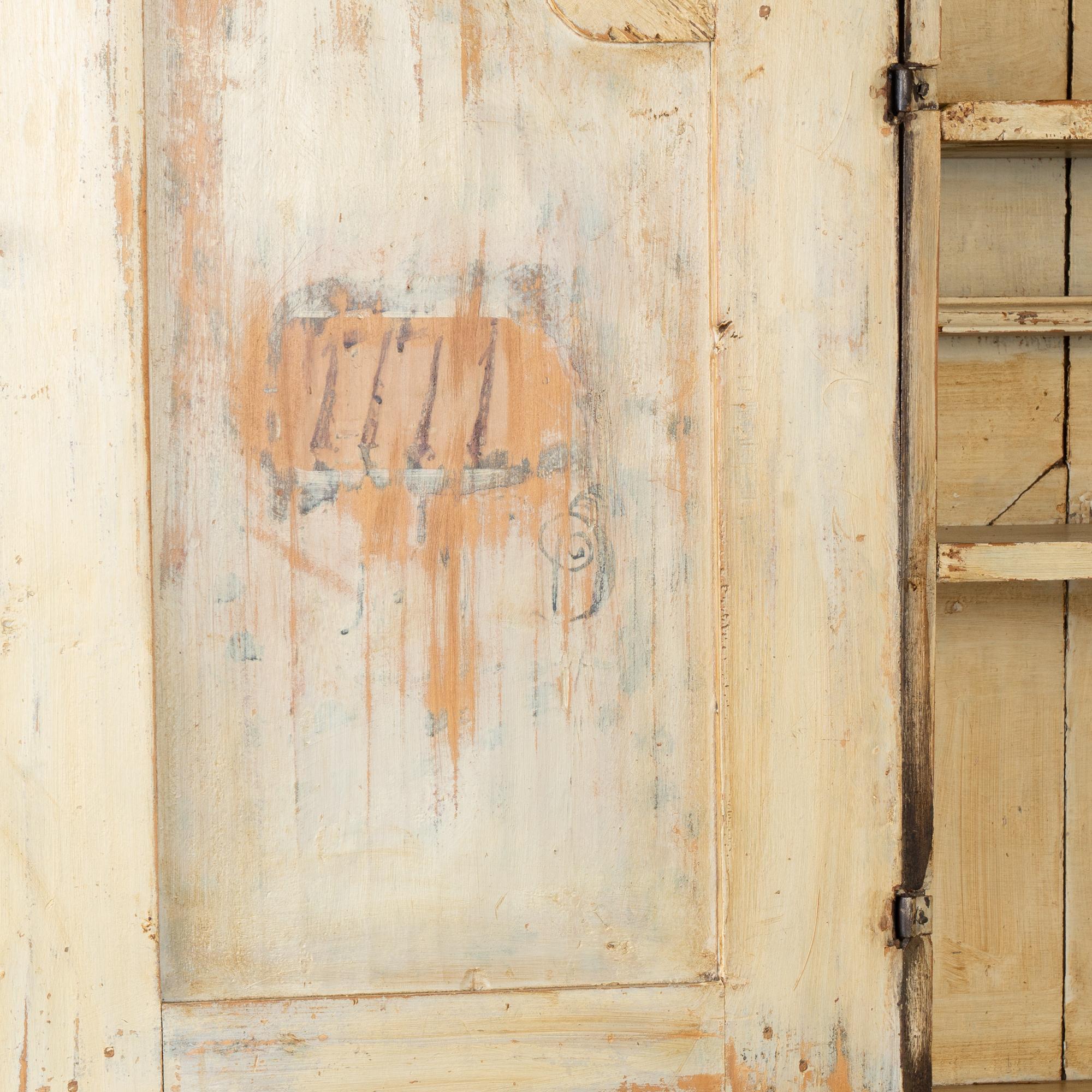 Original Hand Painted Swedish Cabinet Cupboard, Dated 1818 For Sale 2