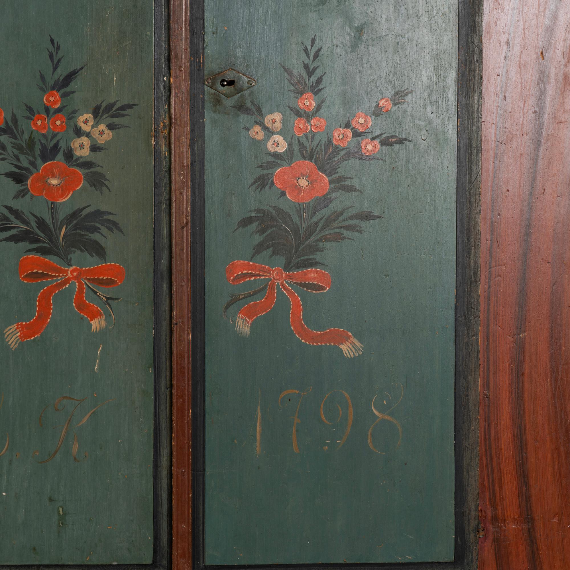 Original Hand Painted Swedish Cabinet dated 1798 For Sale 2