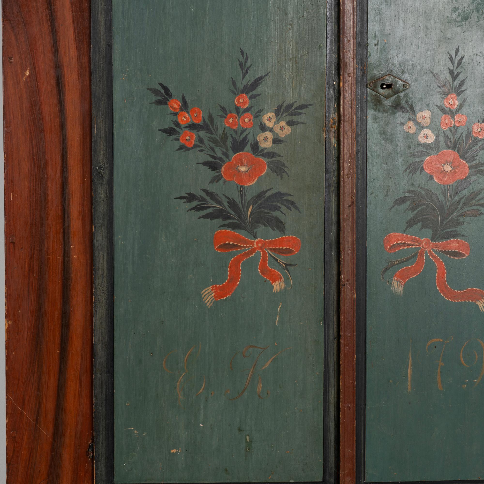 Original Hand Painted Swedish Cabinet dated 1798 For Sale 3