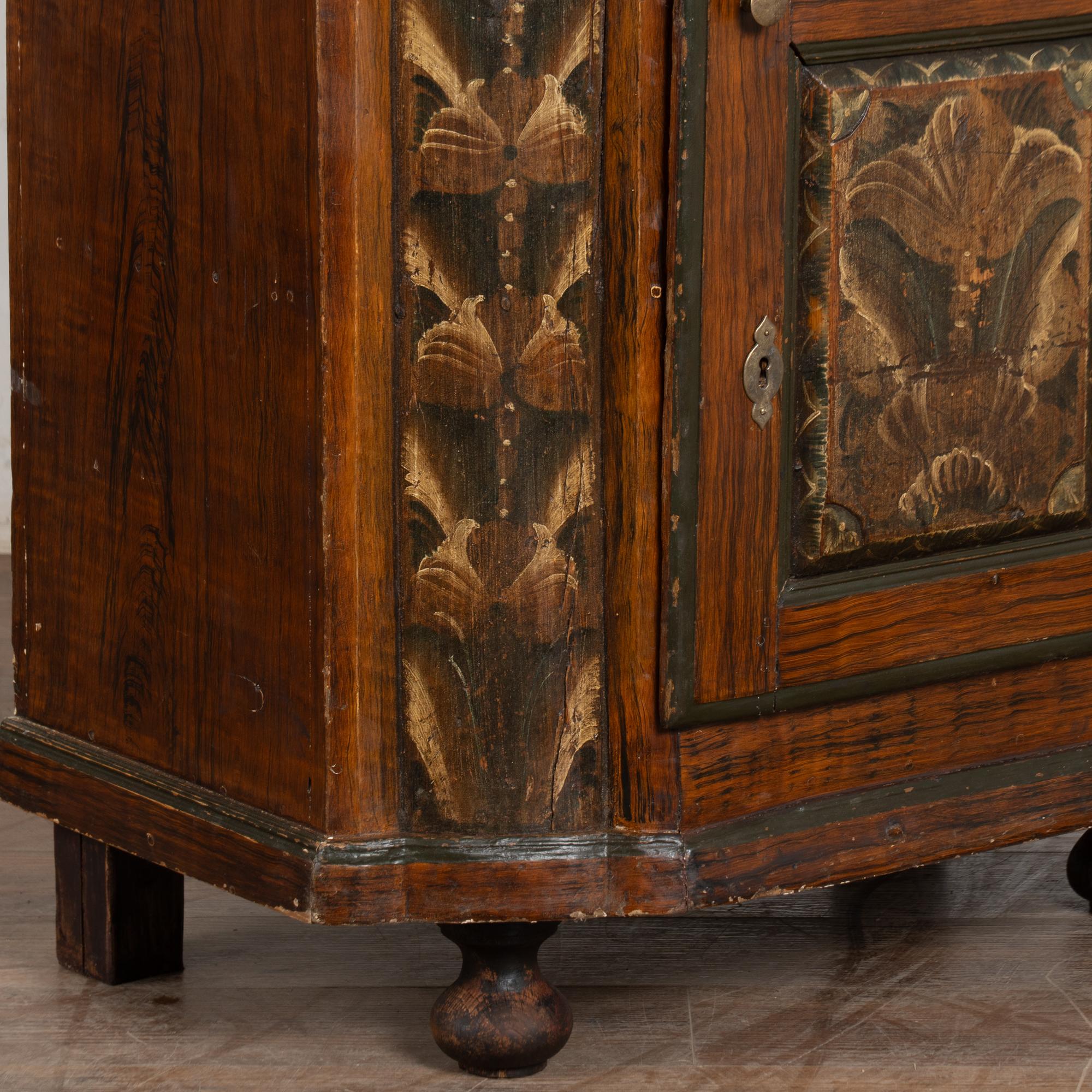Original Hand Painted Swedish Dalarna Cabinet Cupboard dated 1788 For Sale 7
