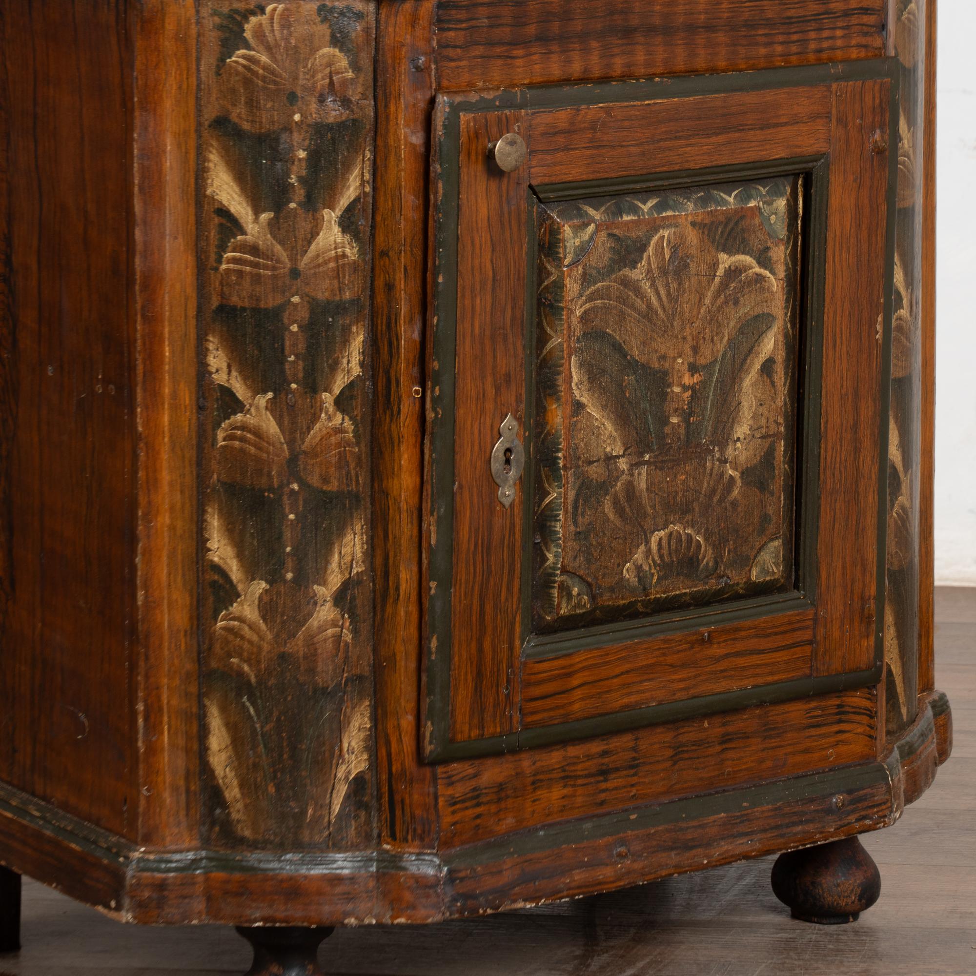 Original Hand Painted Swedish Dalarna Cabinet Cupboard dated 1788 For Sale 8
