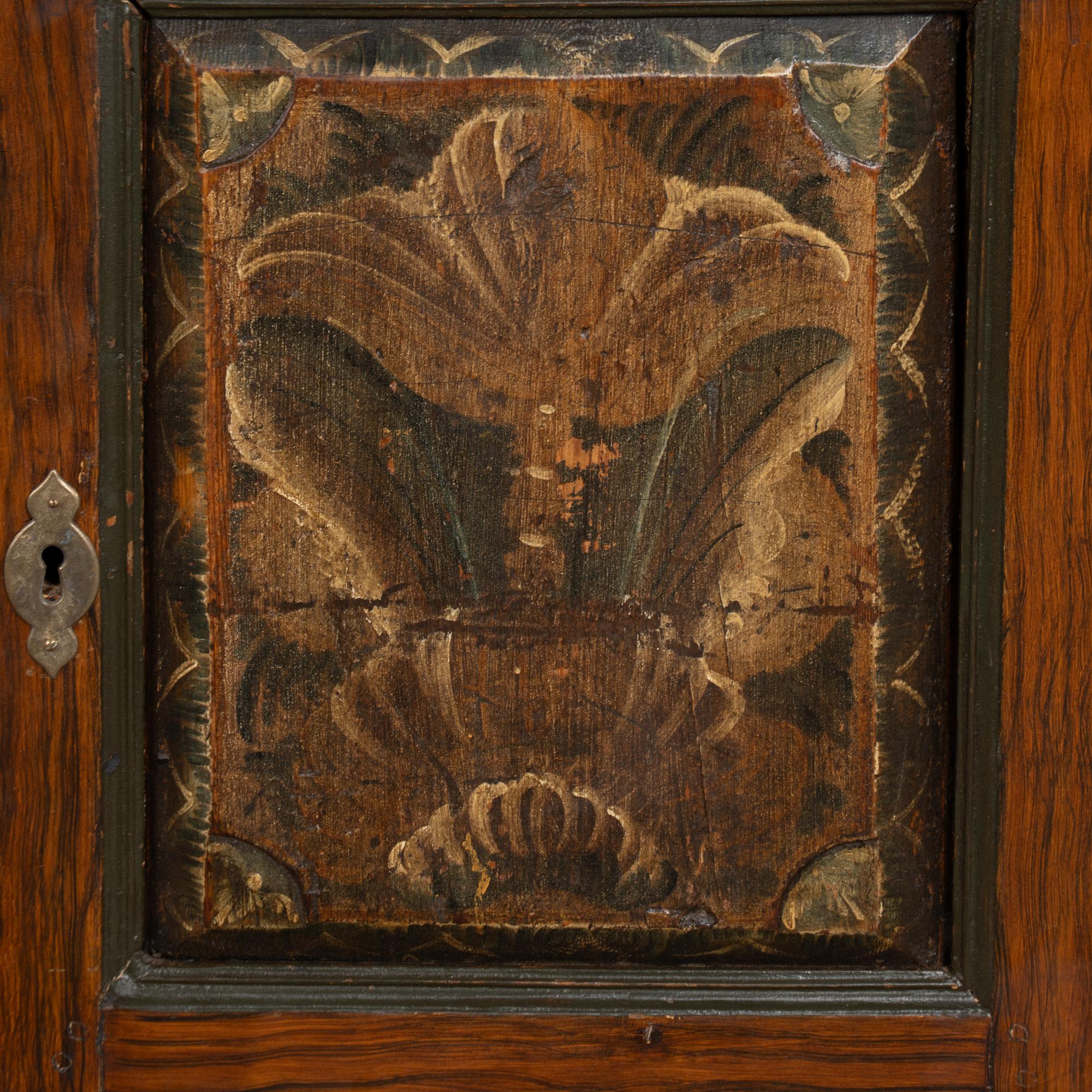 Original Hand Painted Swedish Dalarna Cabinet Cupboard dated 1788 For Sale 9