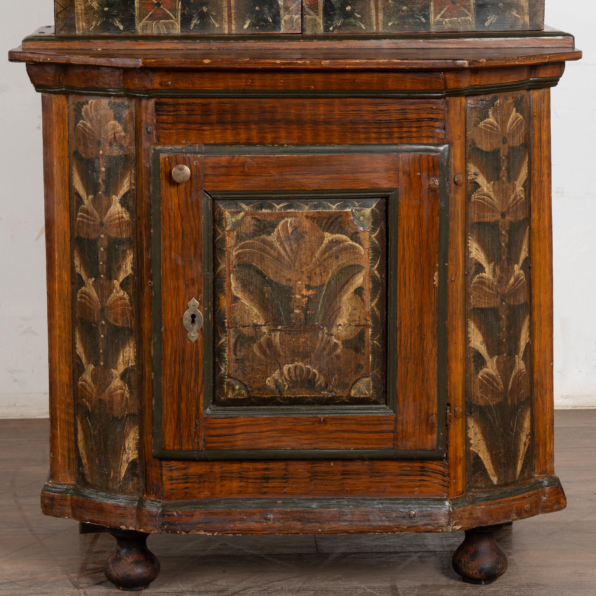 Original Hand Painted Swedish Dalarna Cabinet Cupboard dated 1788 For Sale 10