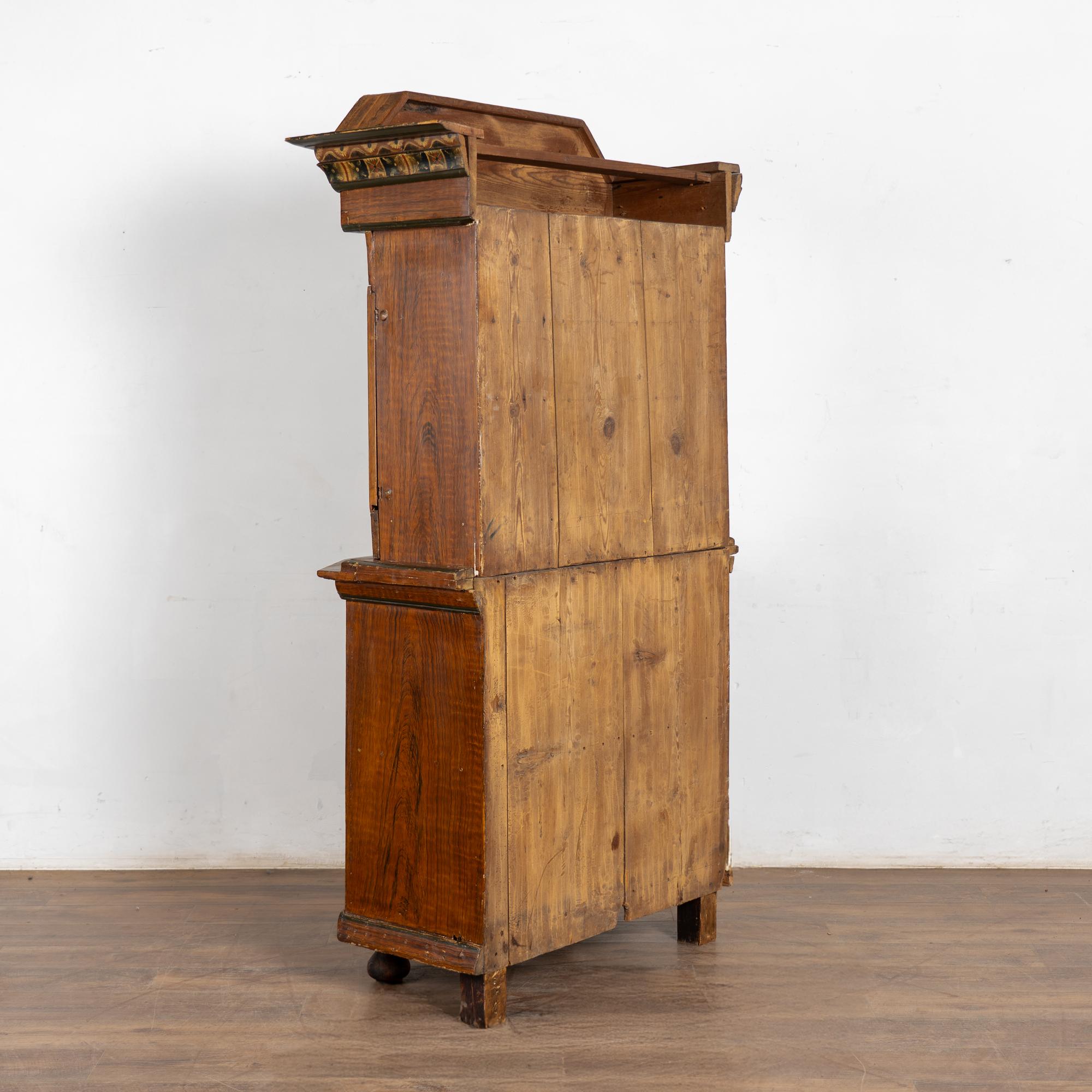 Original Hand Painted Swedish Dalarna Cabinet Cupboard dated 1788 For Sale 11