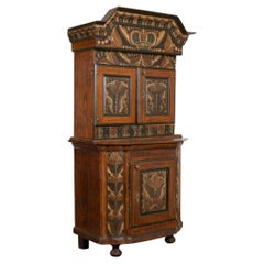 Antique Original Hand Painted Swedish Dalarna Cabinet Cupboard dated 1788
