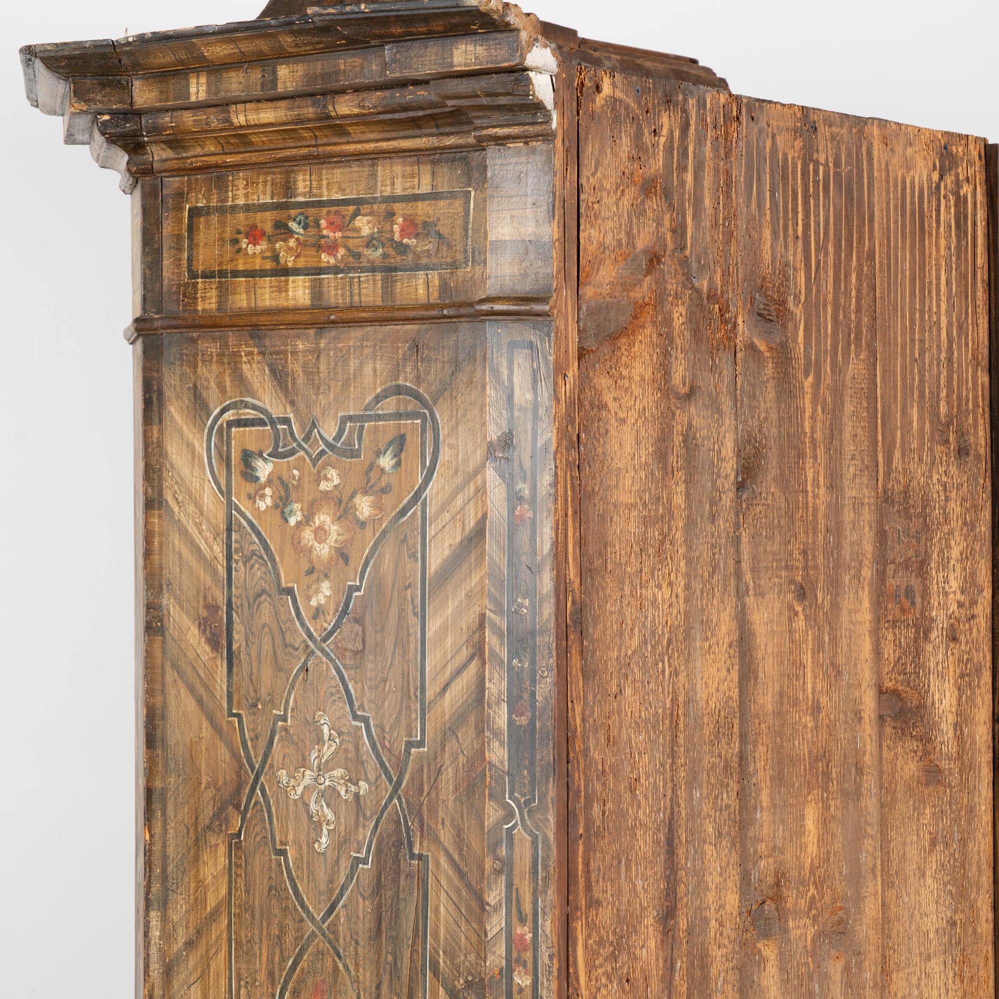 Original Hand Painted Two Door Armoire, Hungary circa 1820 For Sale 4