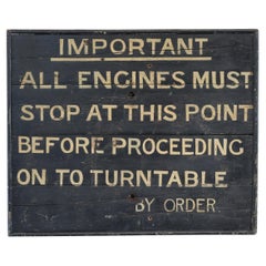 Original Hand Painted Wooden Steam Railway Sign, British, circa 1900, Folk Art