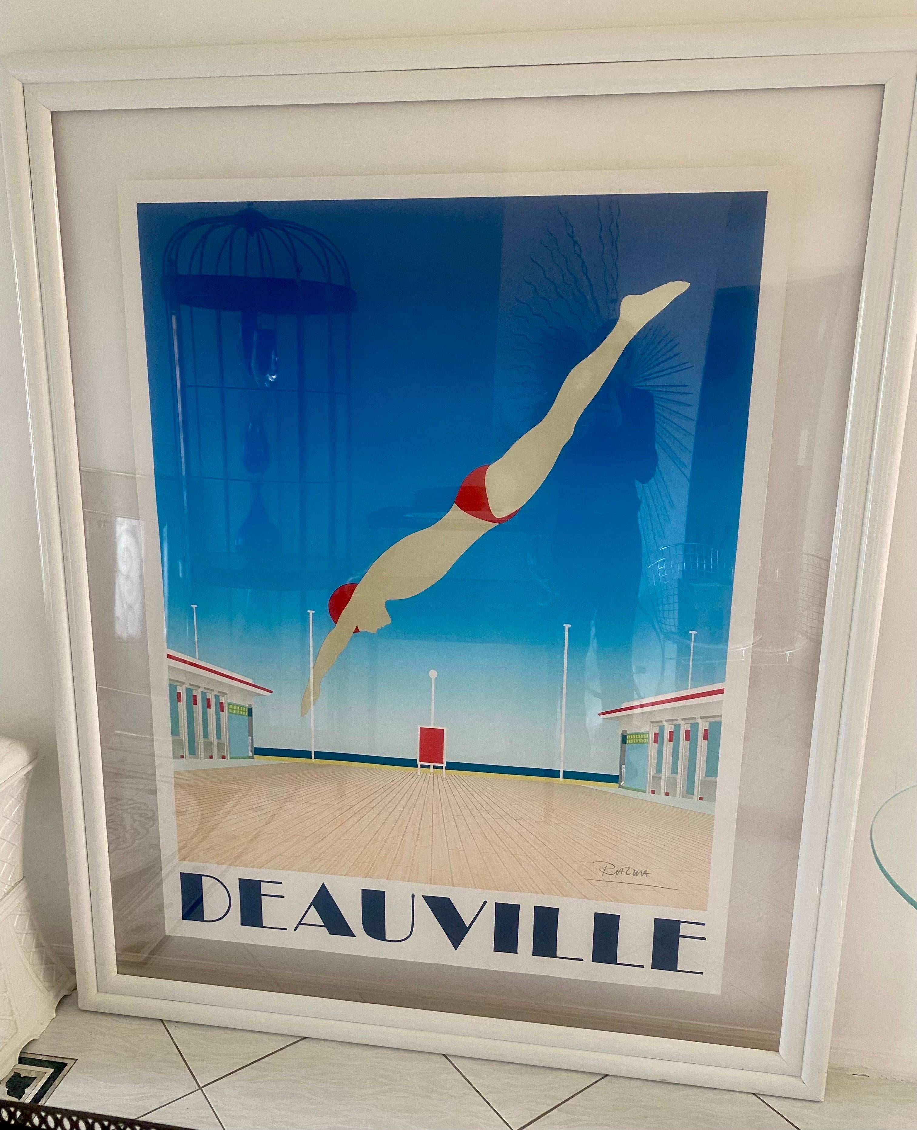 Original Hand Signed Razzia Framed Deauville Poster, Art Deco For Sale 8