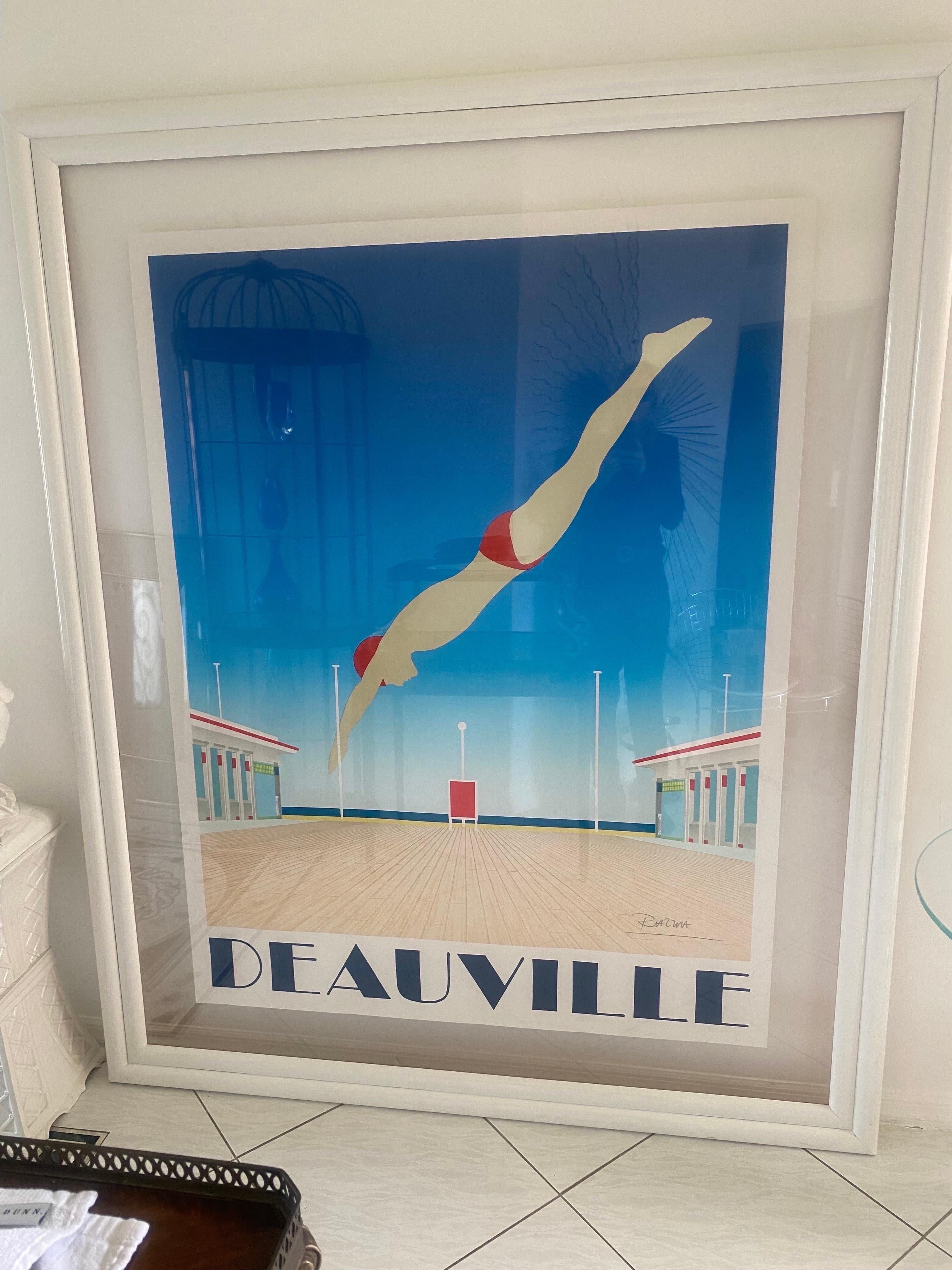 Original Hand Signed Razzia Framed Deauville Poster, Art Deco For Sale 10