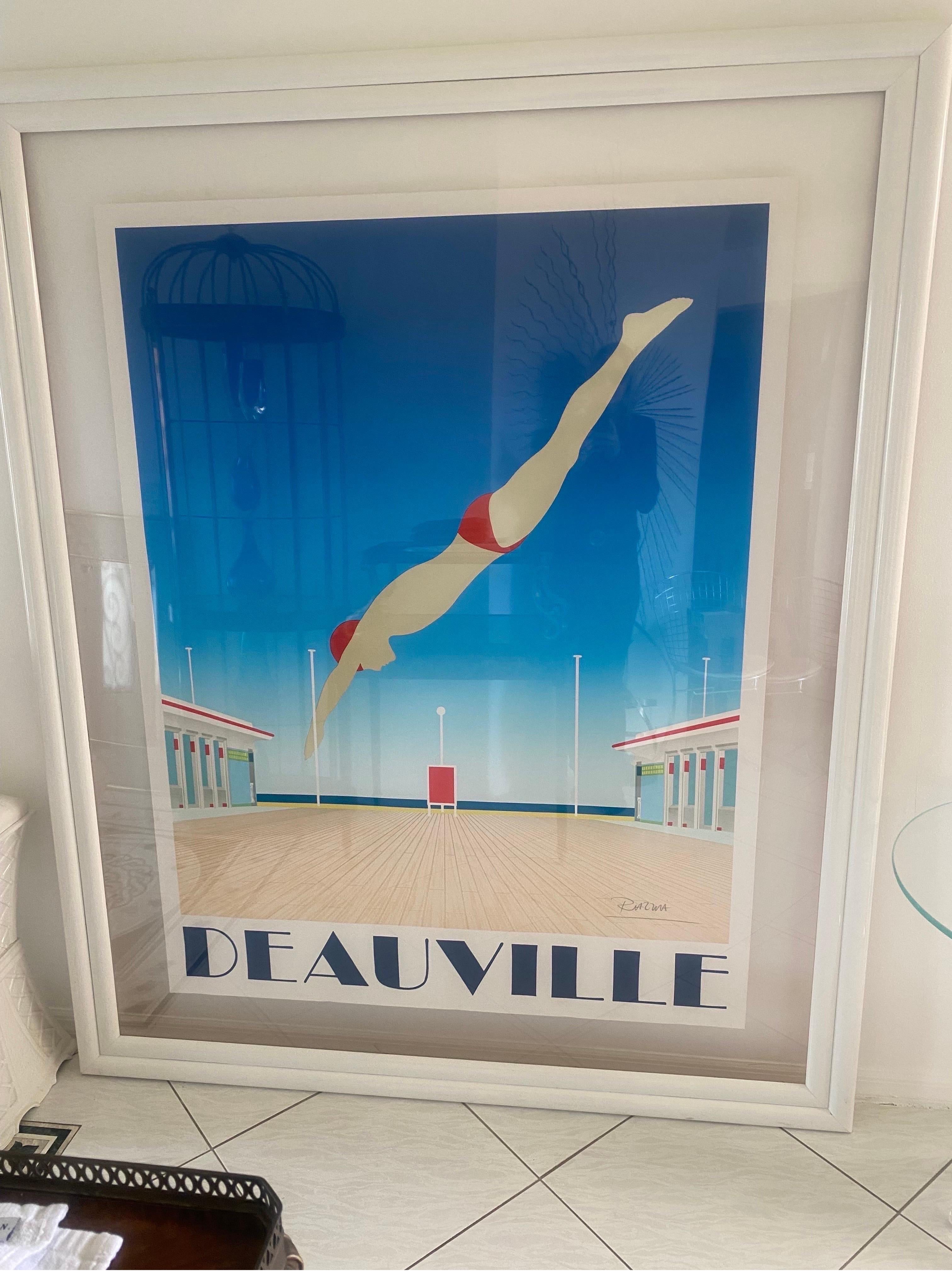 Original Hand Signed Razzia Framed Deauville Poster, Art Deco For Sale 11