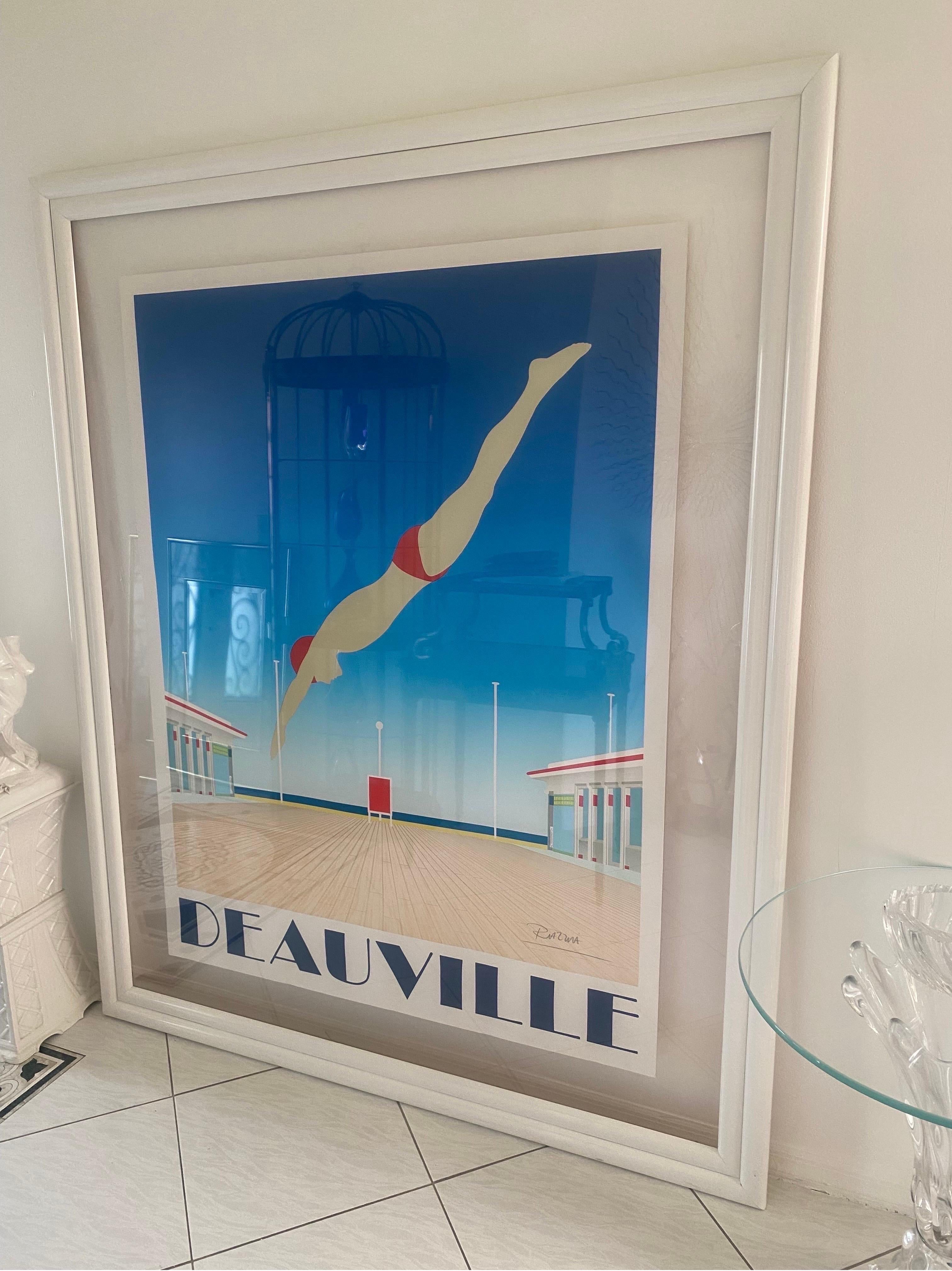 Original Hand Signed Razzia Framed Deauville Poster, Art Deco For Sale 12