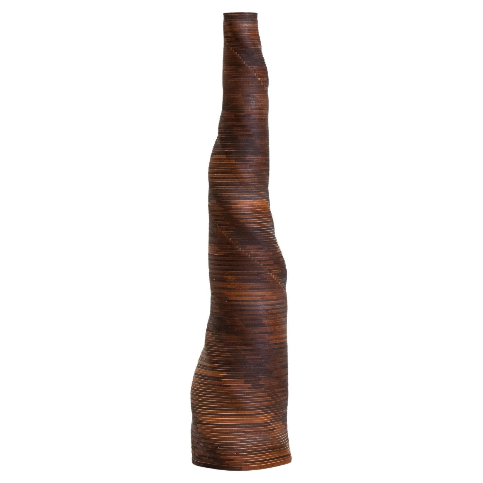 Original Handmade Stratum Tempus Burned Bamboo Vase by Daan De Wit For Sale