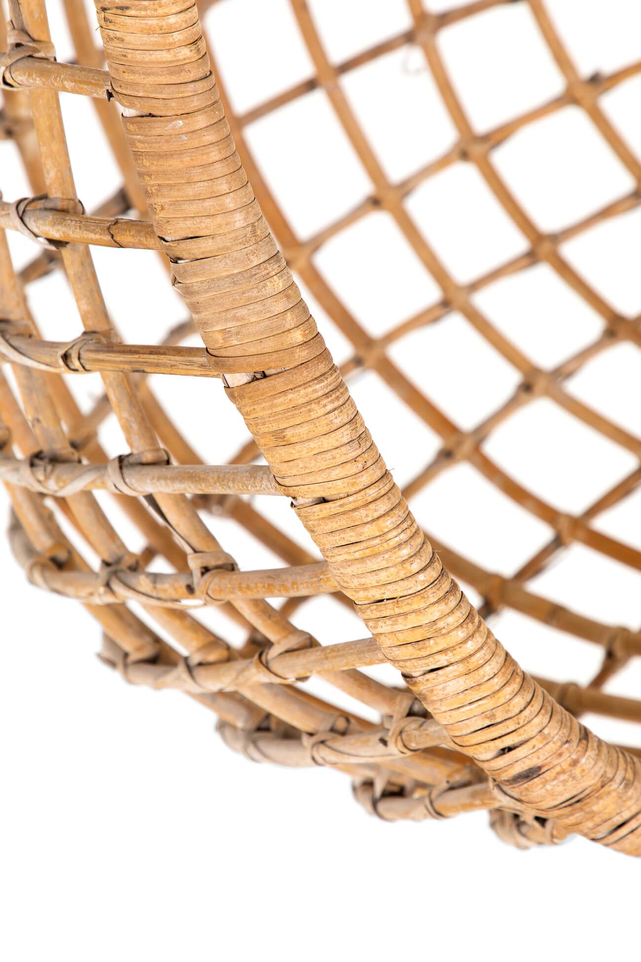 Original Hanging Bamboo Egg Chair For Sale 2