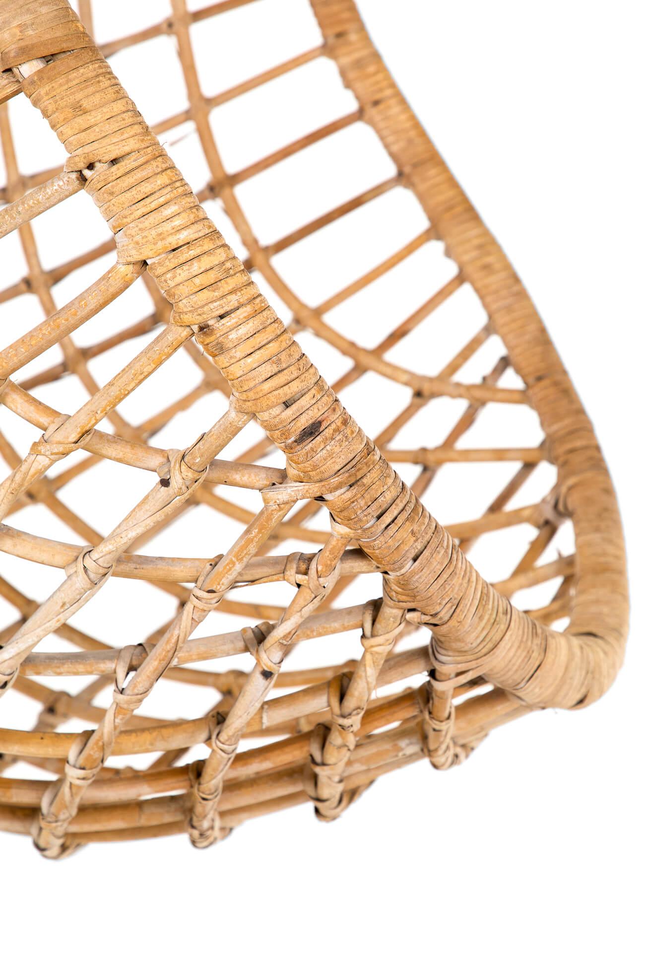 Original Hanging Bamboo Egg Chair For Sale 3