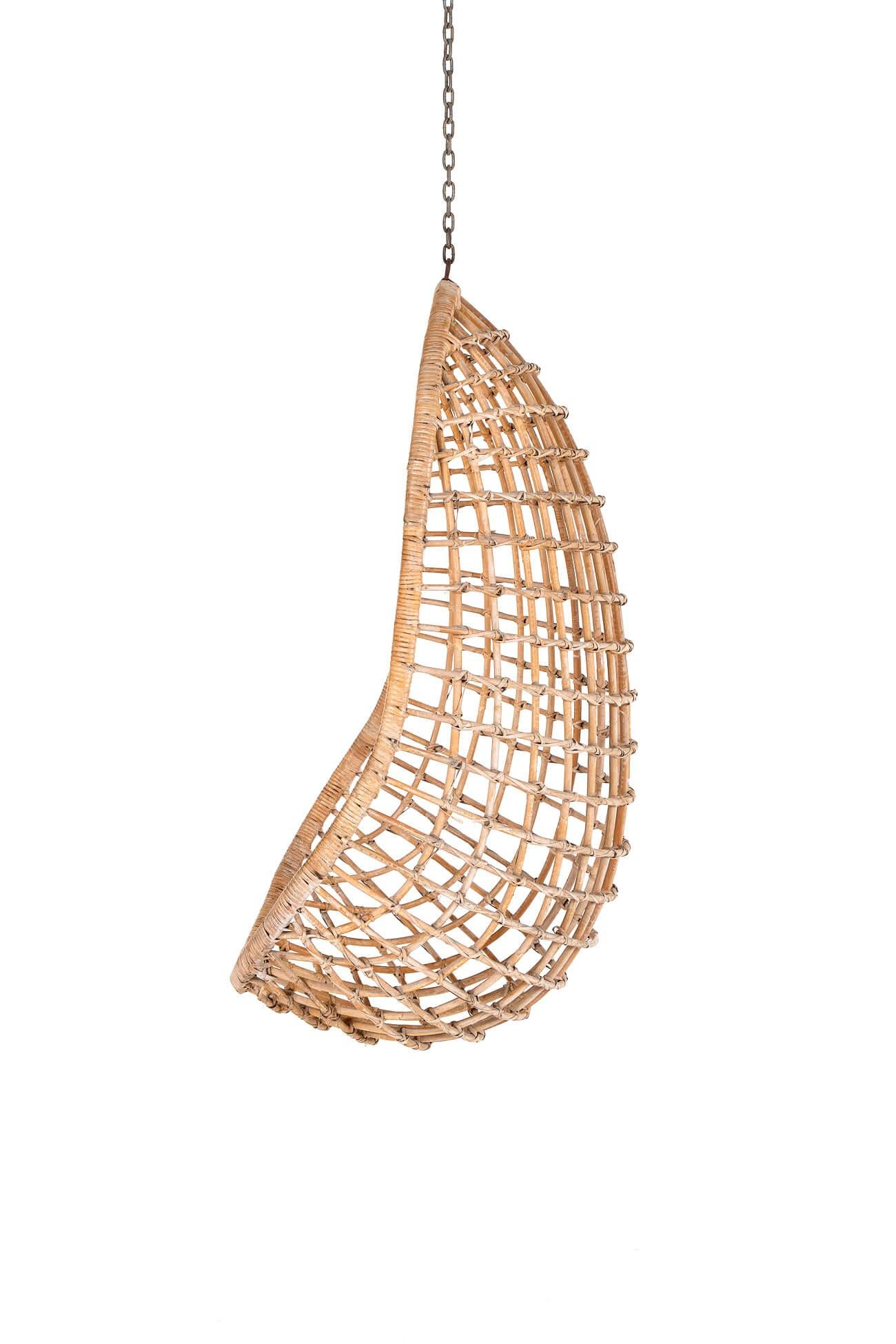 British Original Hanging Bamboo Egg Chair For Sale