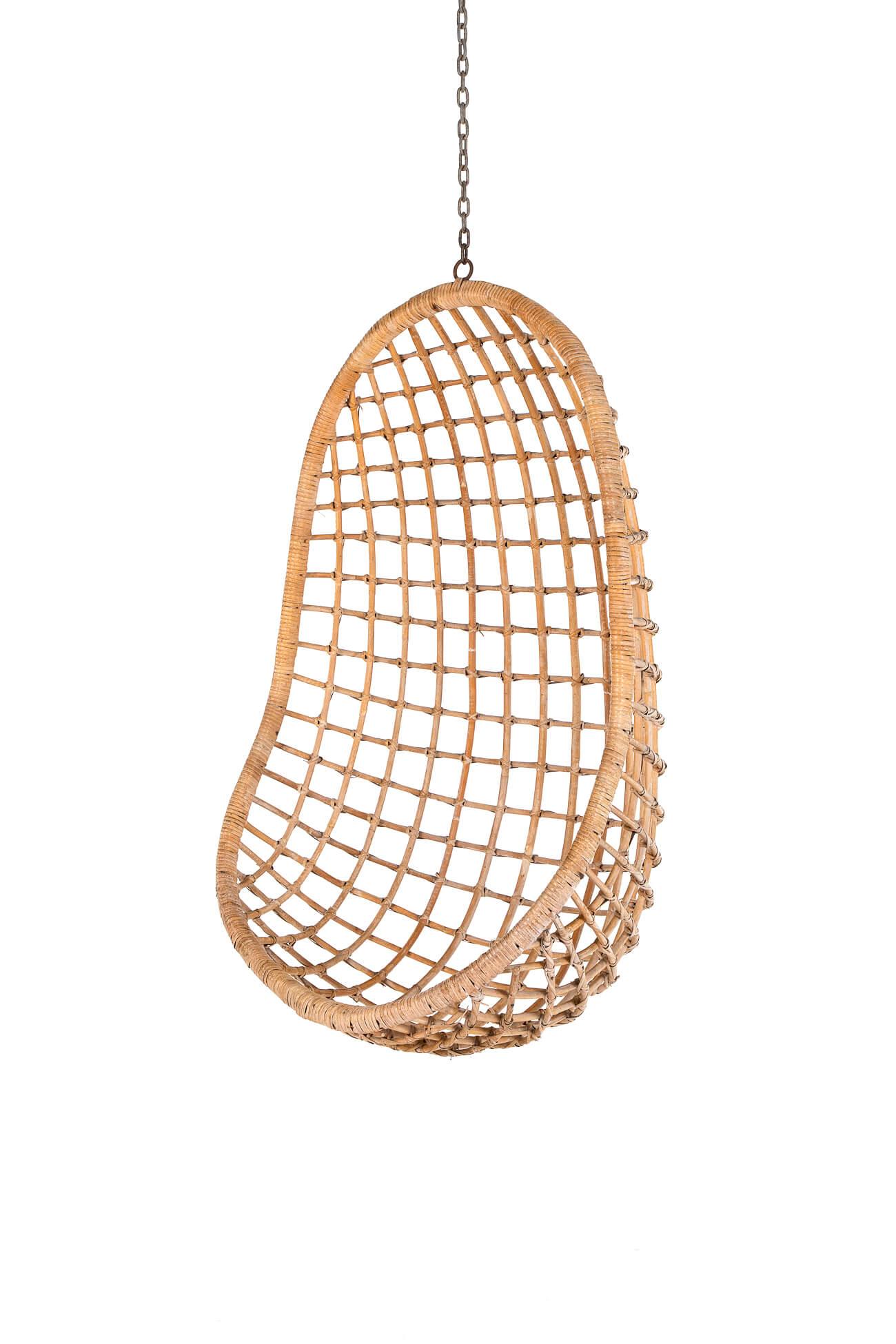 Hand-Crafted Original Hanging Bamboo Egg Chair For Sale