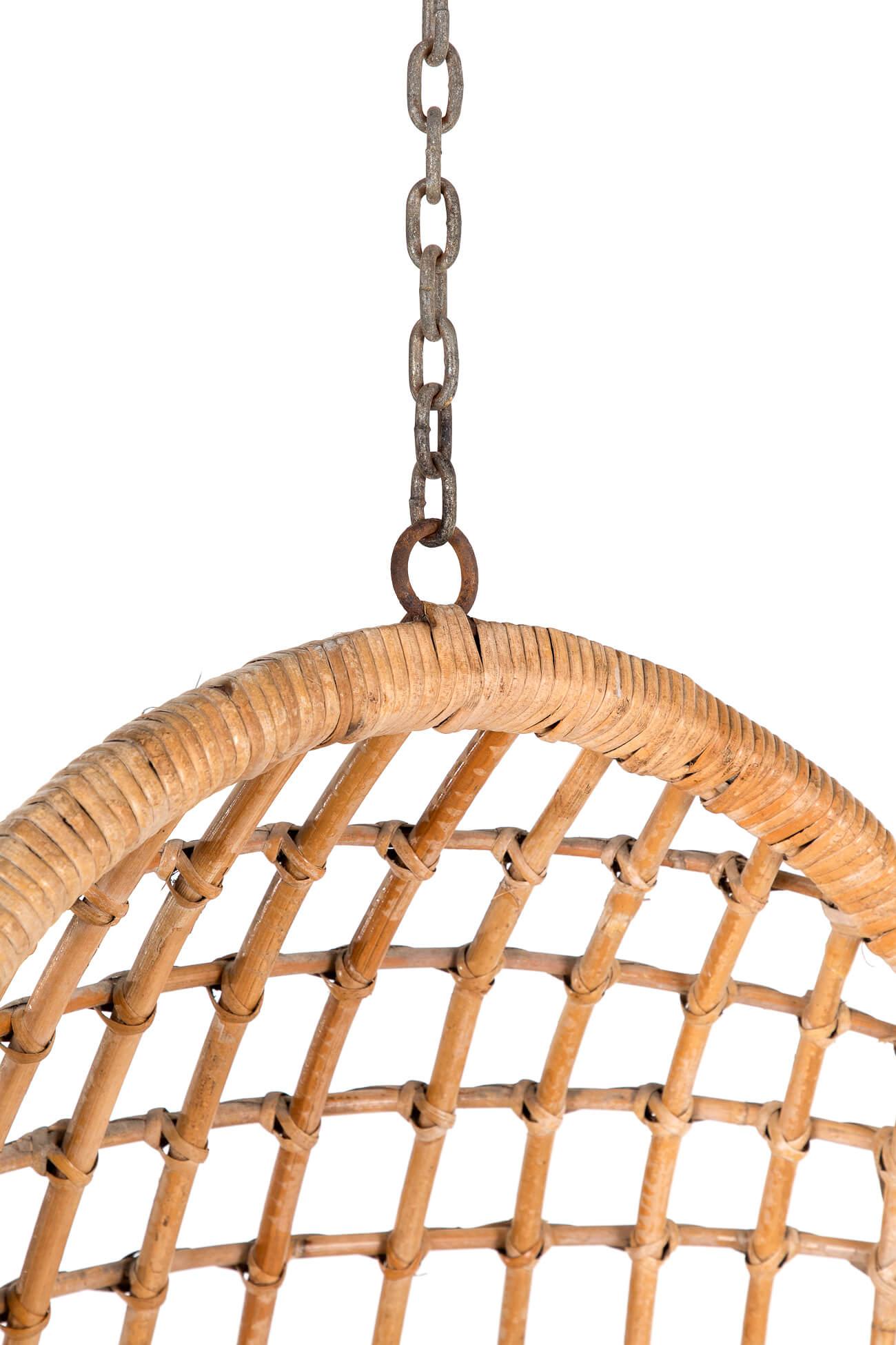 20th Century Original Hanging Bamboo Egg Chair For Sale