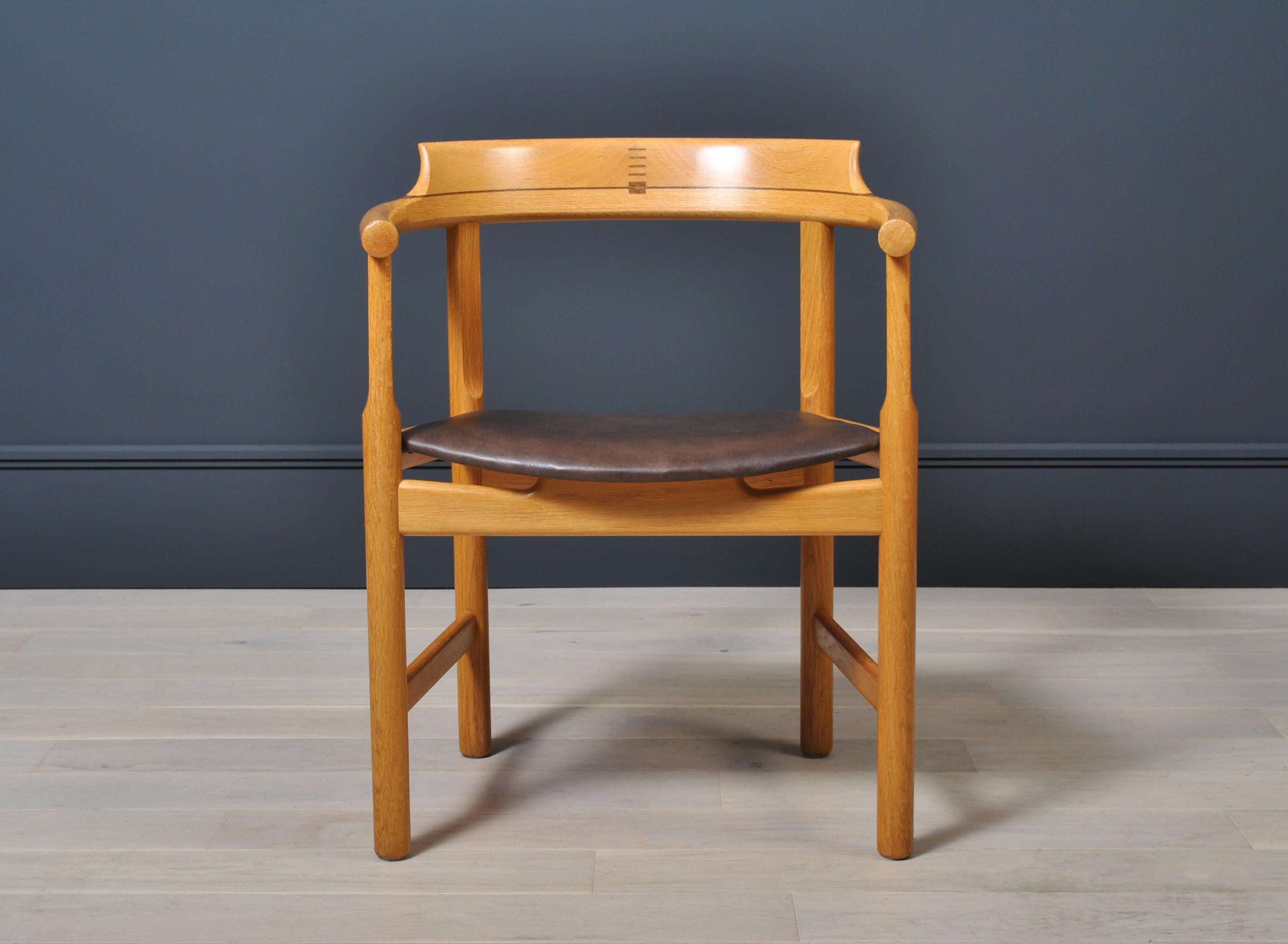Scandinavian Modern Original Hans J Wegner, Oak PP52 Chair