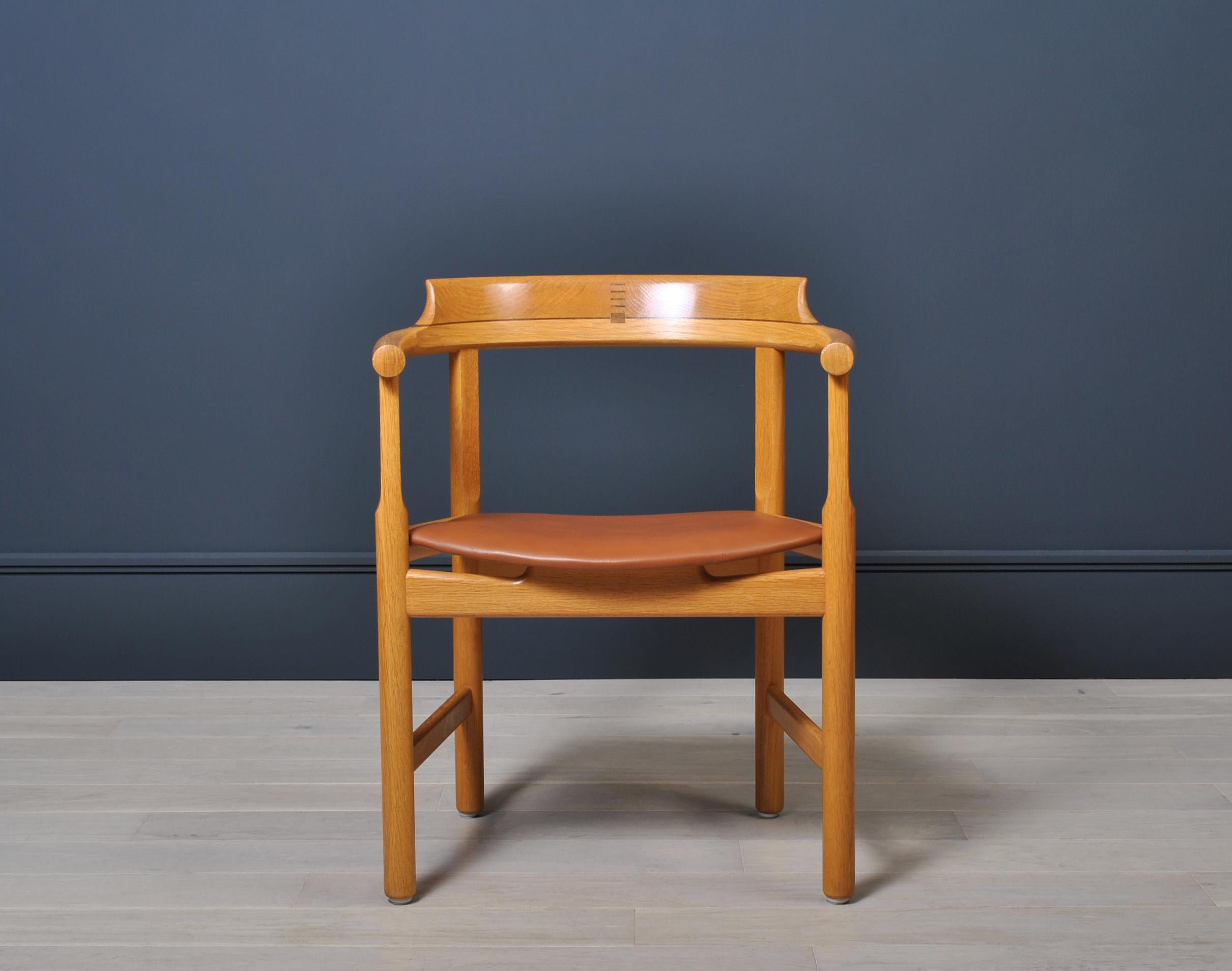 Incredible original Hans J Wegner PP52 chair. Constructed from European oak with Wenge wood visible exposed joints and feet. Absolutely superb craftsmanship from PP Mobler, circa 1970. These are highly unusual designs with great attention to detail,