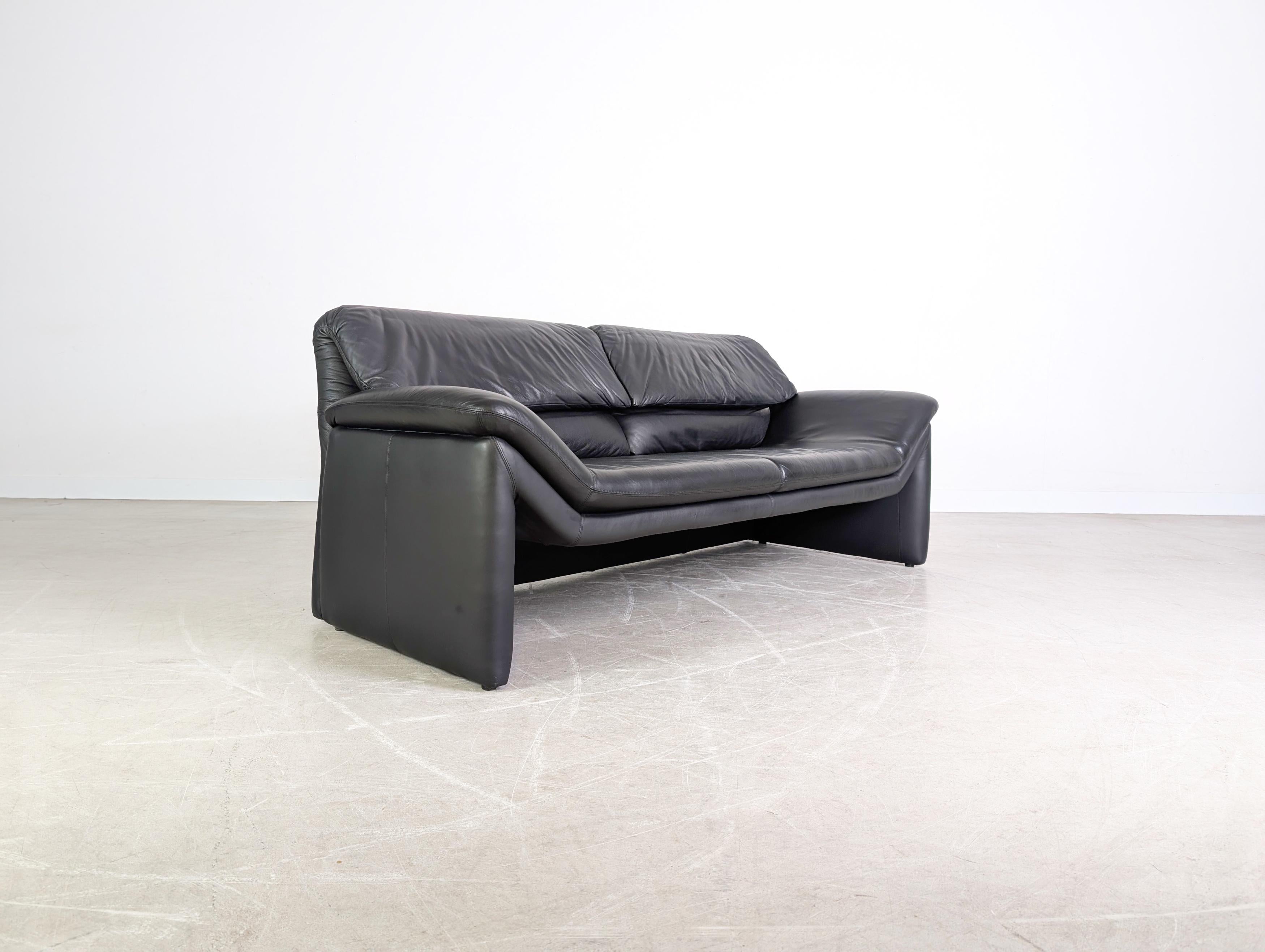 Original Hans Kaufeld Sofa Design Couch De Sede Leder schwarz (Schweizerisch) im Angebot