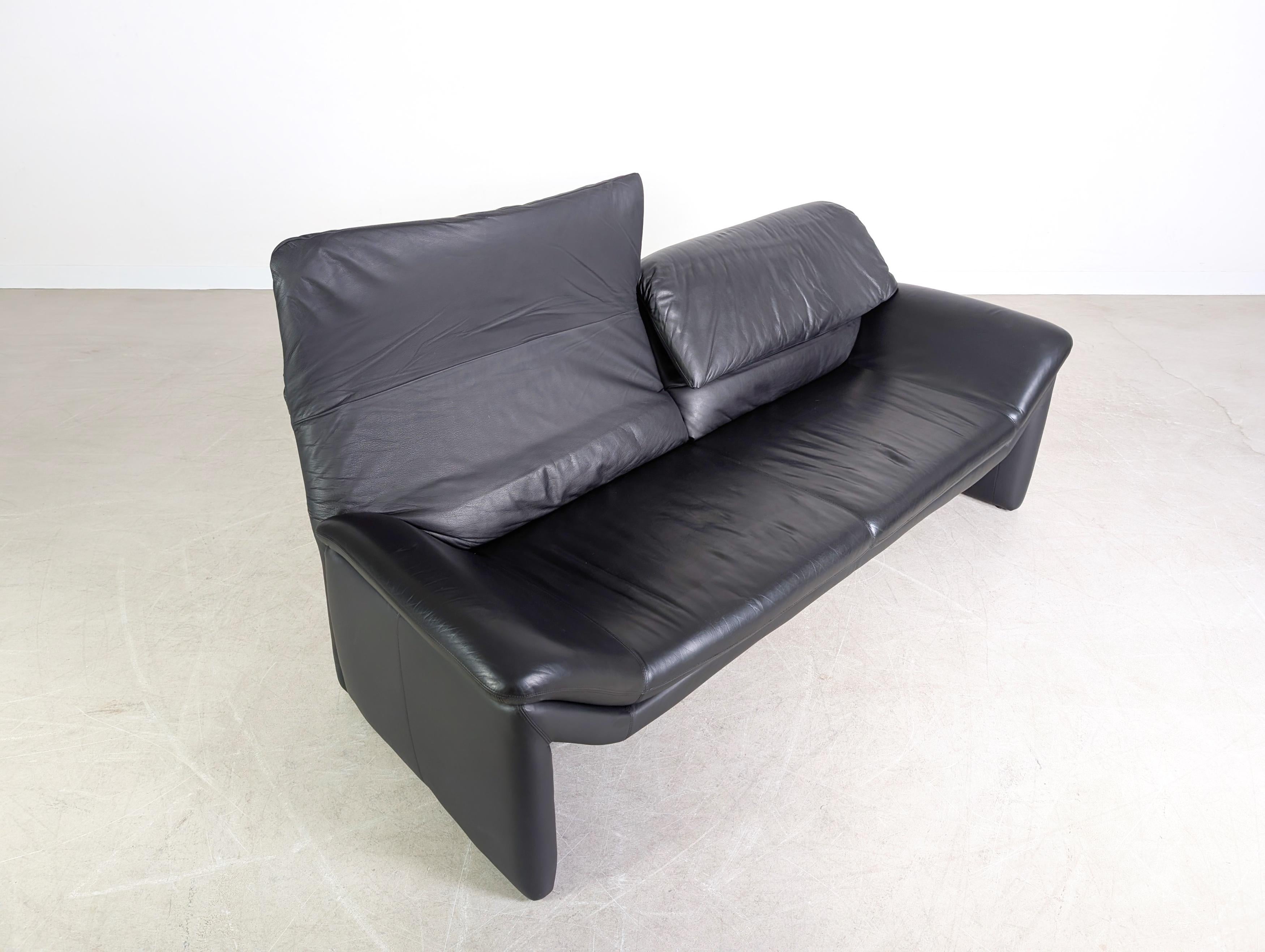 Original Hans Kaufeld Sofa Design Couch De Sede Leder schwarz im Angebot 2