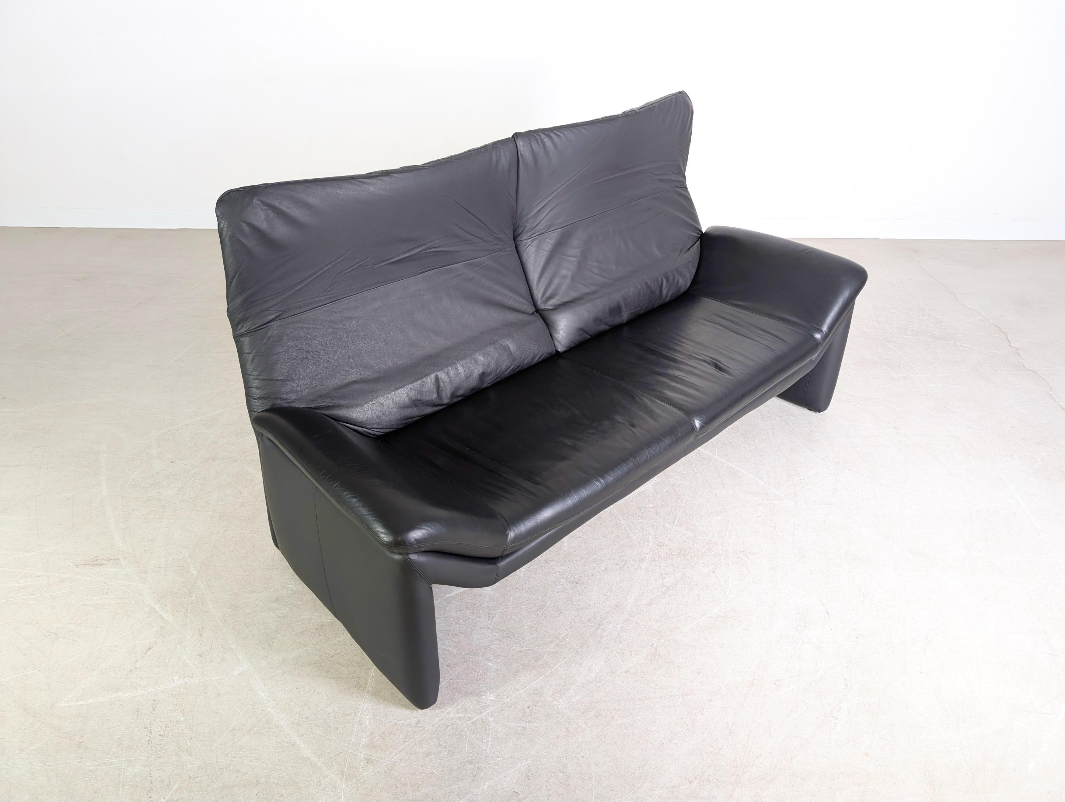 Original Hans Kaufeld Sofa Design Couch De Sede Leder schwarz im Angebot 3