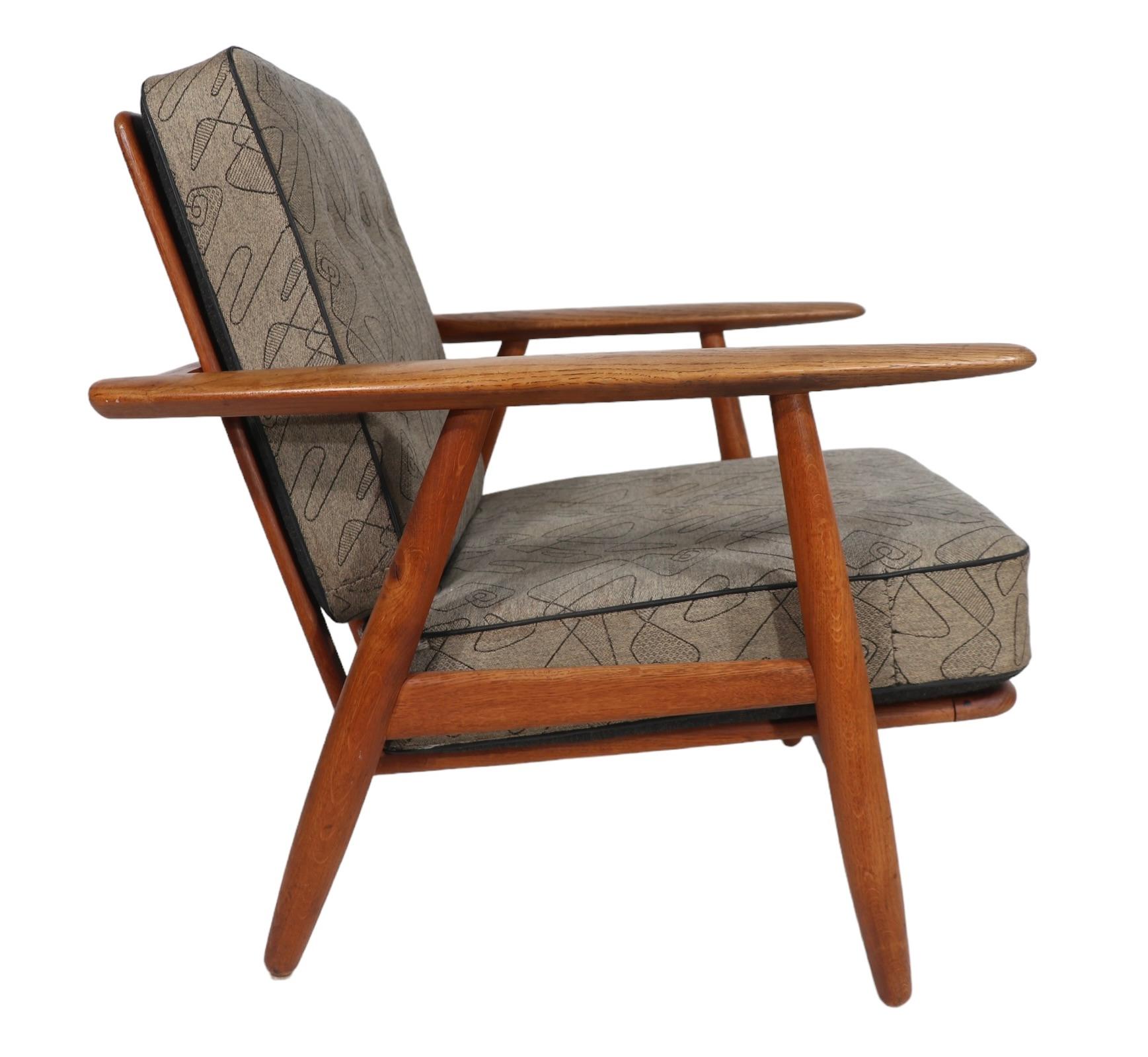Original Hans Wegner Cigar Chair Made in Denmark for GETAMA c 1950's For Sale 7