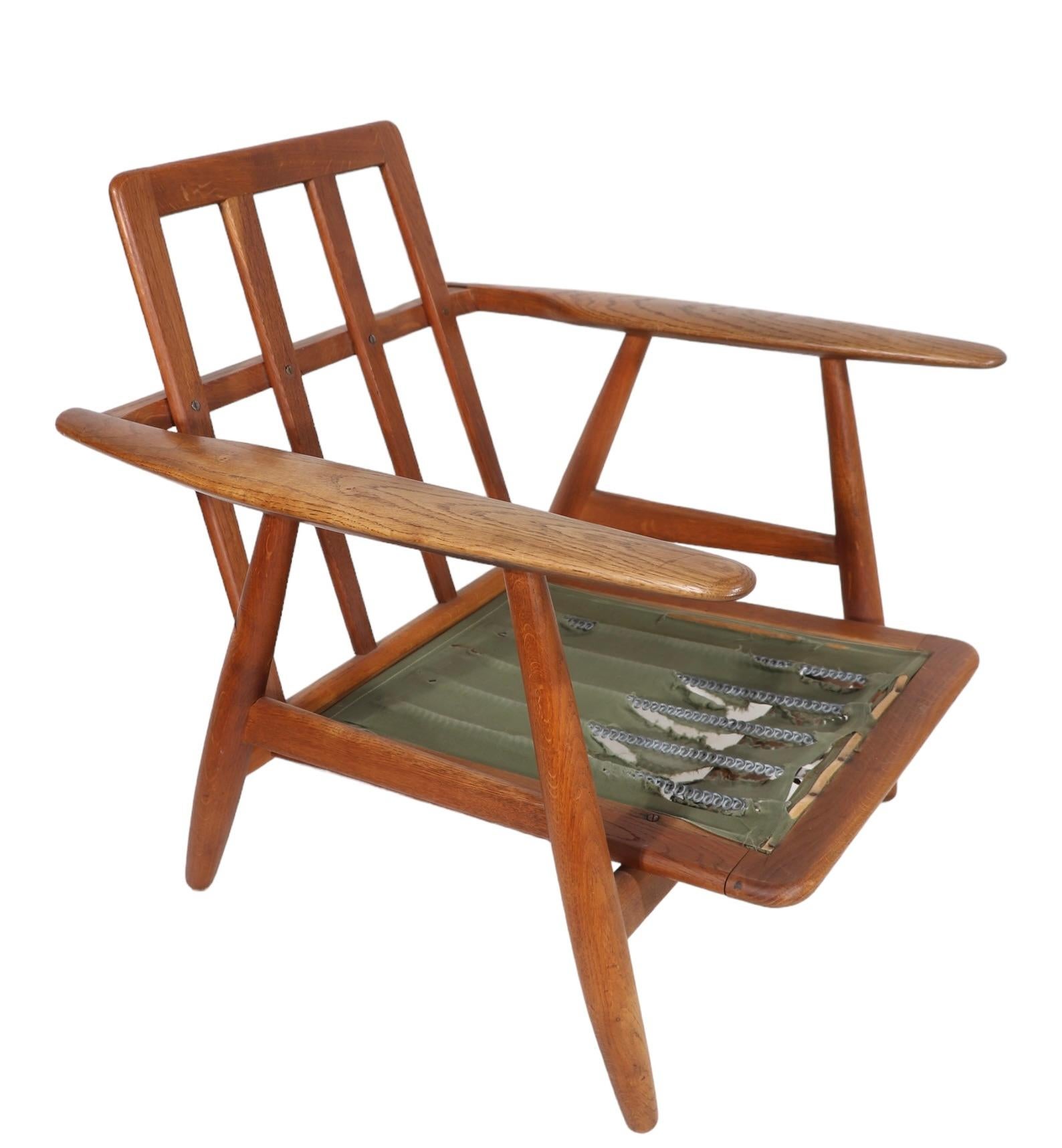 Original Hans Wegner Cigar Chair Made in Denmark for GETAMA c 1950's For Sale 9