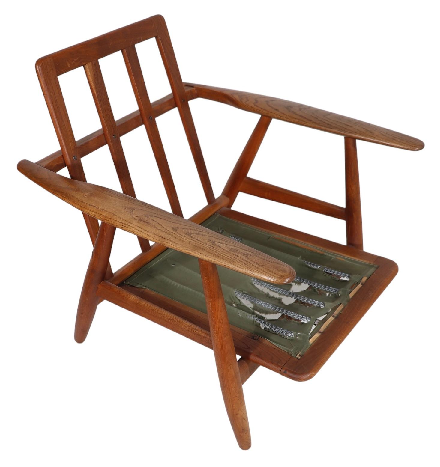 Original Hans Wegner Cigar Chair Made in Denmark for GETAMA c 1950's For Sale 10
