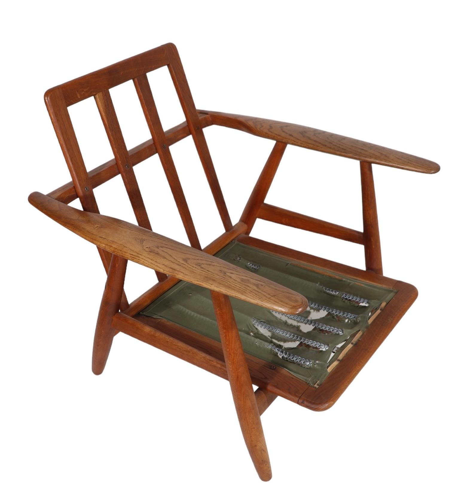 Original Hans Wegner Cigar Chair Made in Denmark for GETAMA c 1950's For Sale 11