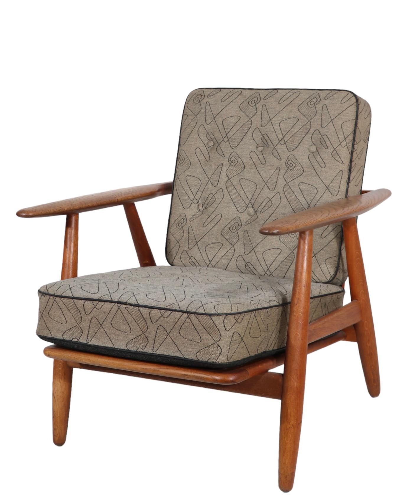 Upholstery Original Hans Wegner Cigar Chair Made in Denmark for GETAMA c 1950's For Sale