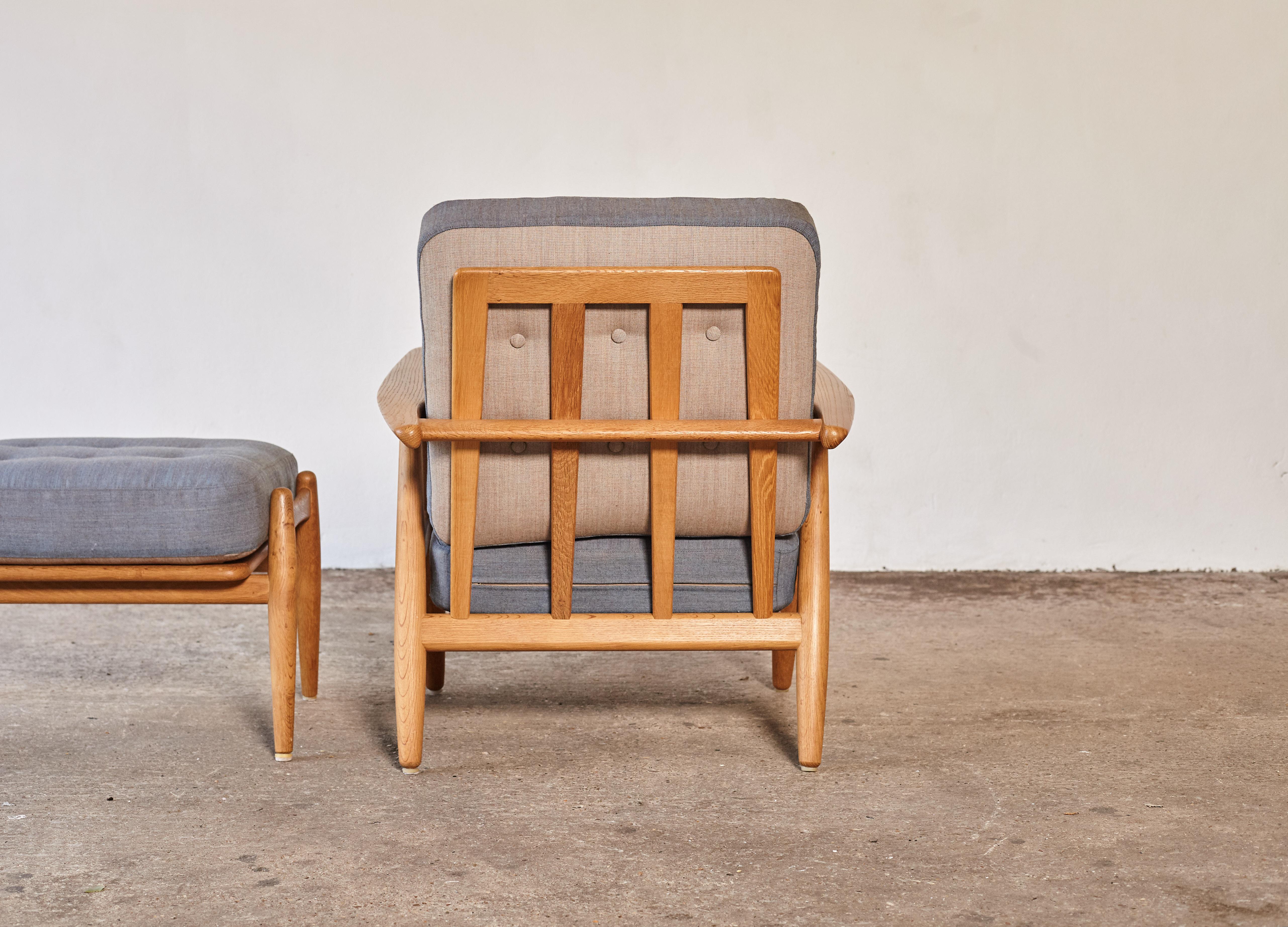 Original Hans Wegner GE-240 Cigar Chair and Ottoman, Denmark, 1960s 1