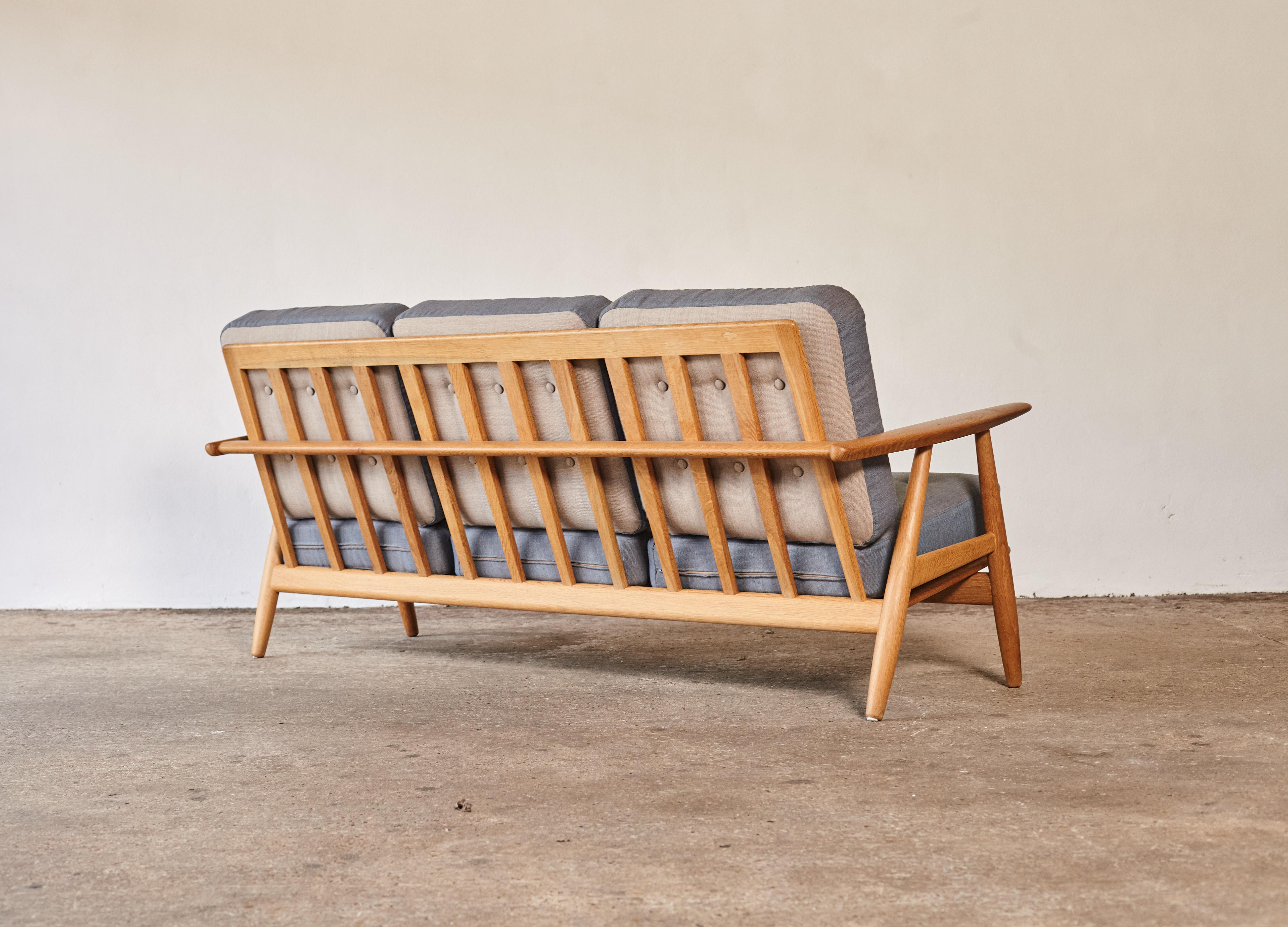 Fabric Original Hans Wegner GE-240 Cigar Sofa, Denmark, 1960s