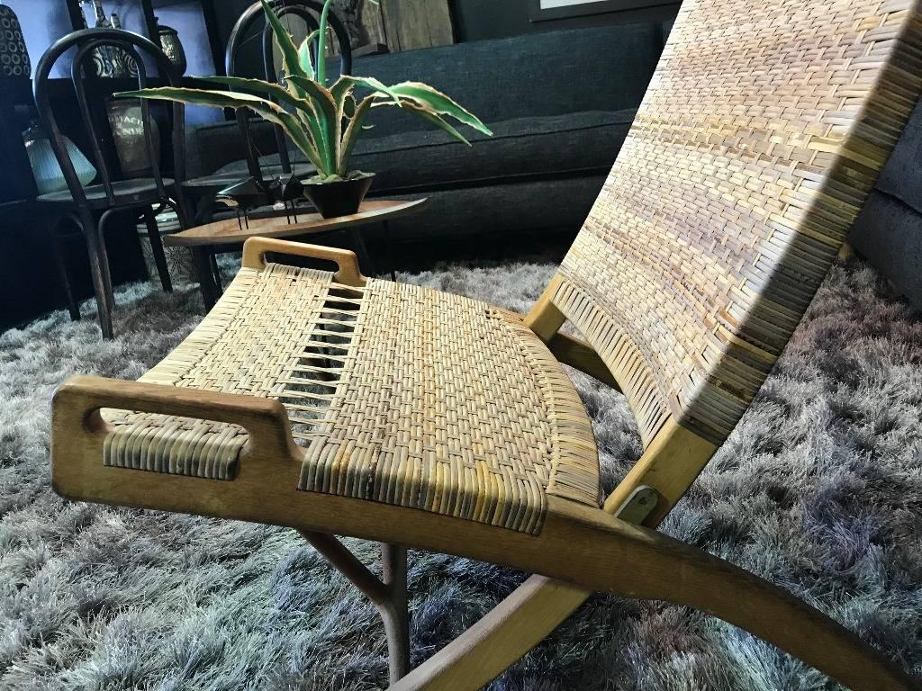 Hans Wegner Midcentury Original Classic JH-512 Folding Lounge Chair, 1950s For Sale 3