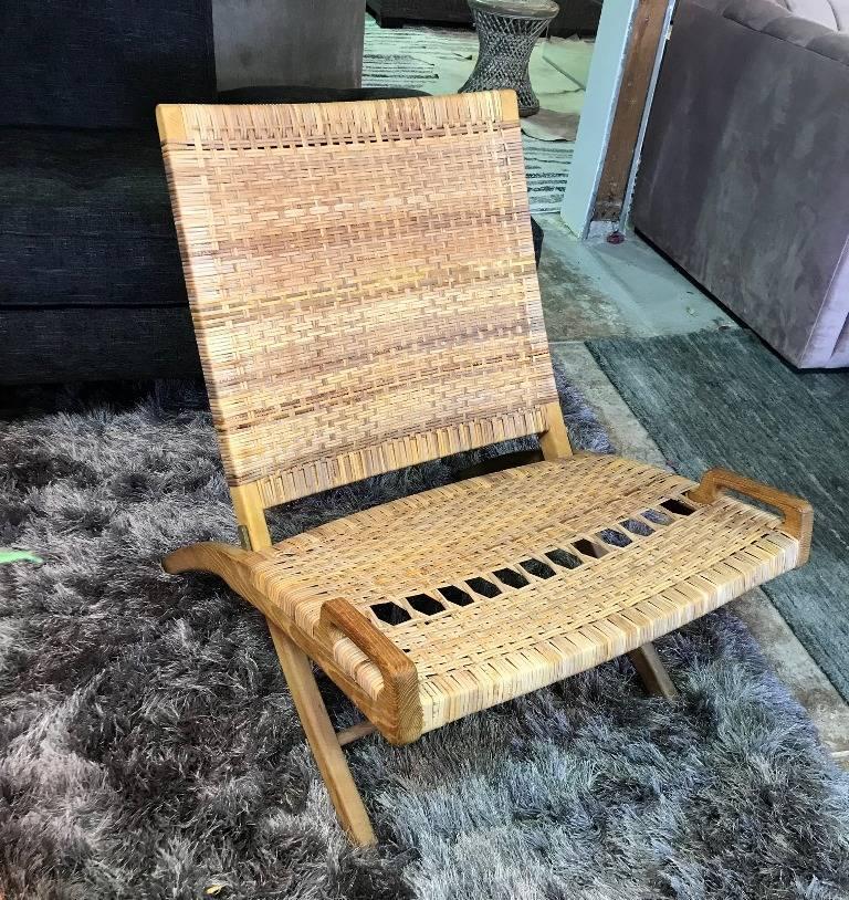 Mid-Century Modern Hans Wegner fauteuil de salon pliant classique original du milieu du siècle JH-512, années 1950 en vente