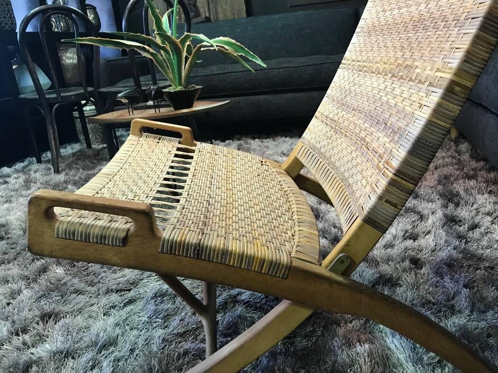 Danois Hans Wegner fauteuil de salon pliant classique original du milieu du siècle JH-512, années 1950 en vente